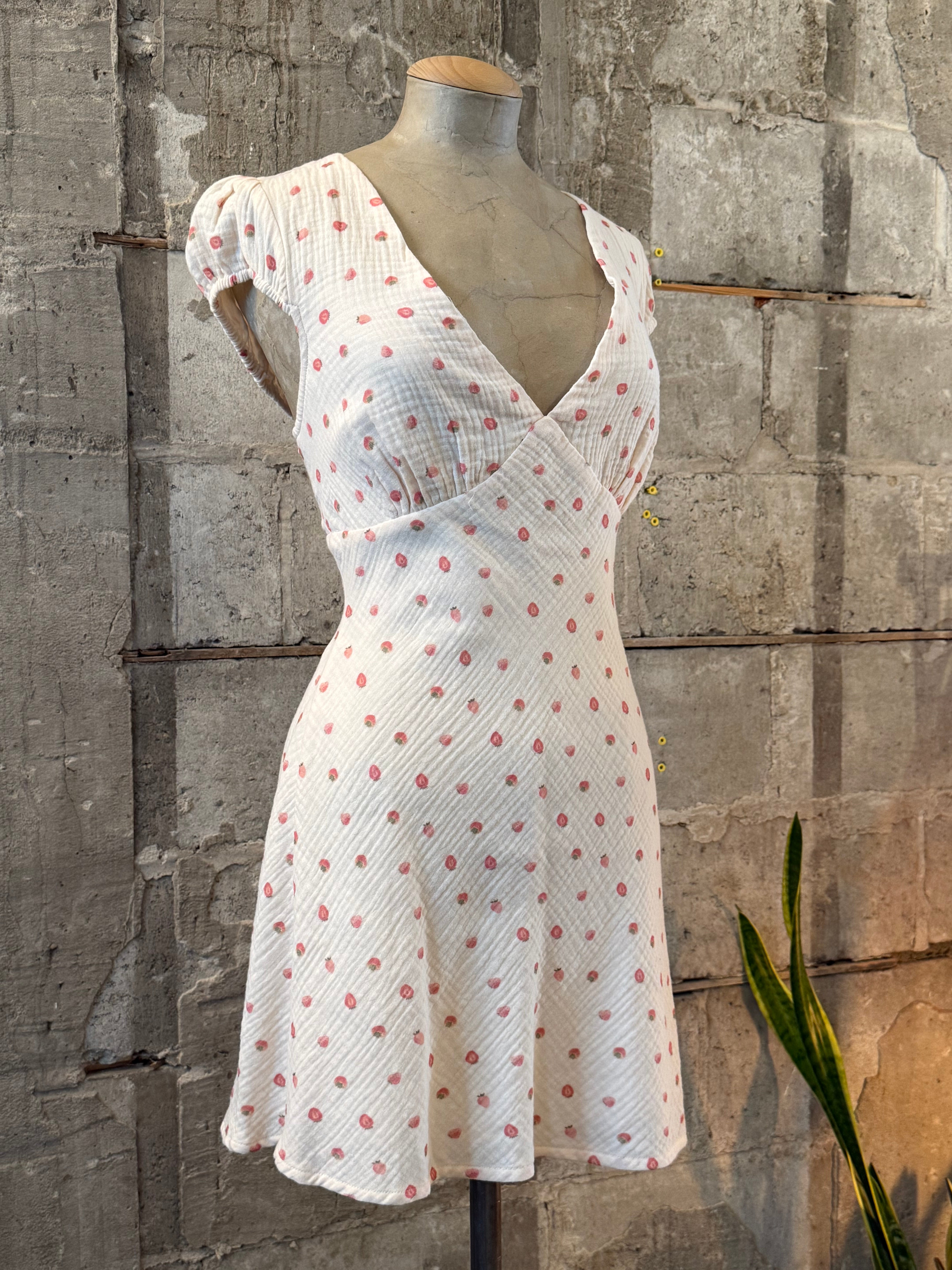 Strawberry dress with print