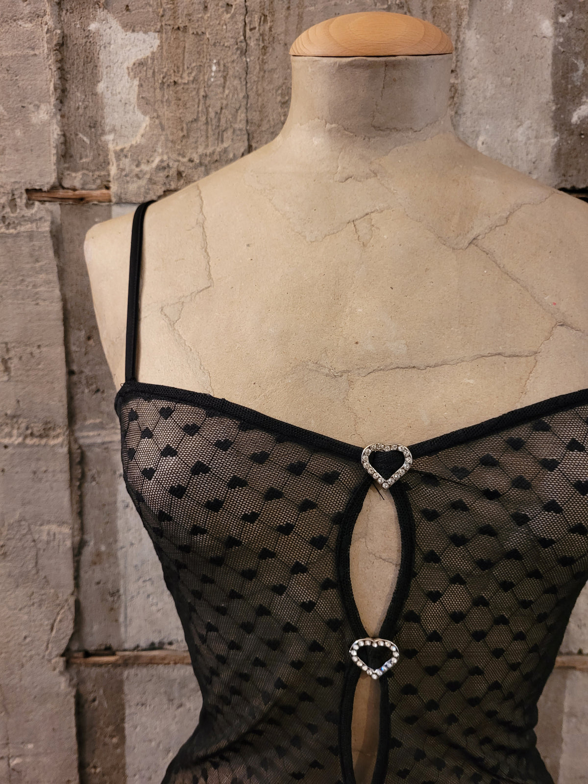 Black Sheer Mesh Slip Dress