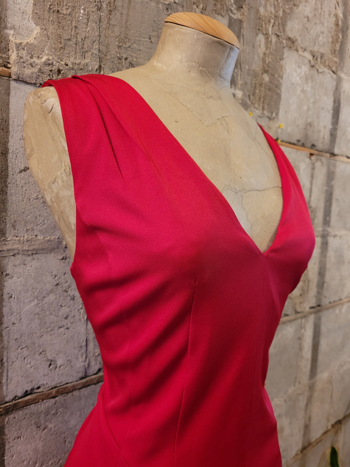 V-Neck Red Mini Dress