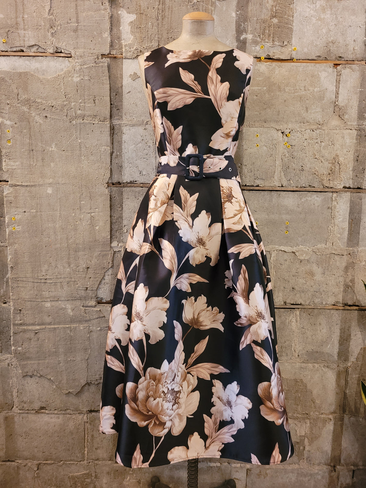 Floral Fit-and-Flare Midi Dress