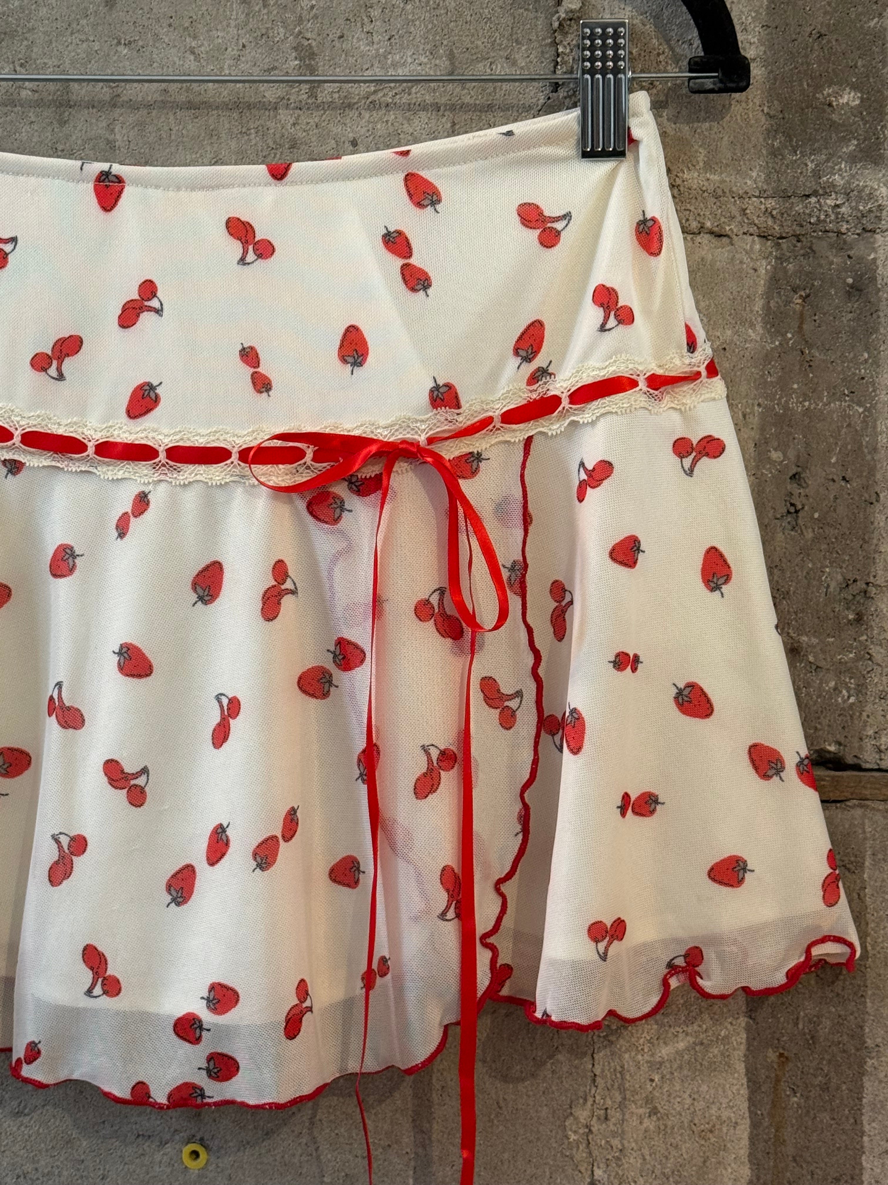 Short strawberry skirt