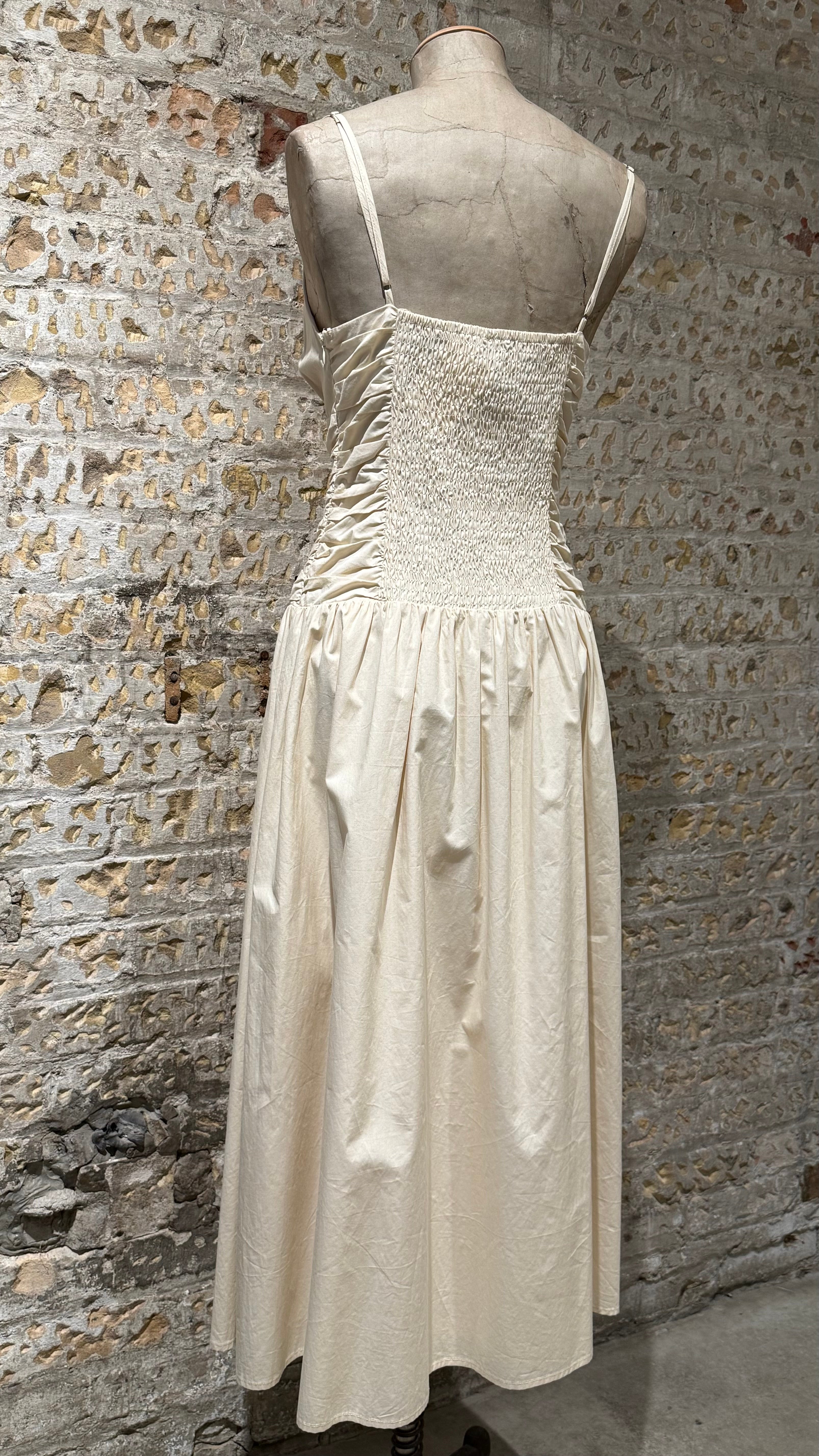 Beige Fluffy dress on the skirt