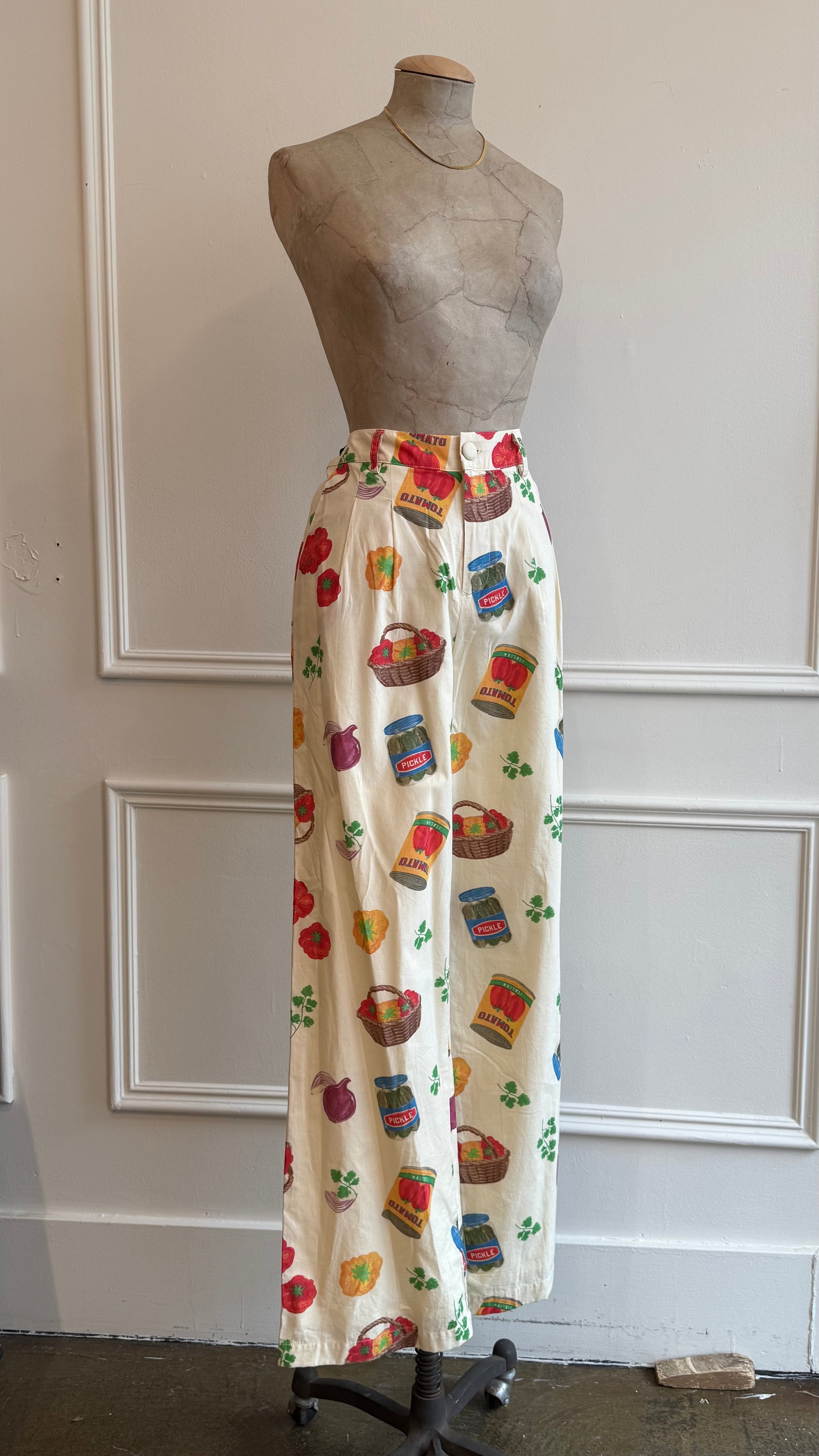 Beige Utility Print Pants