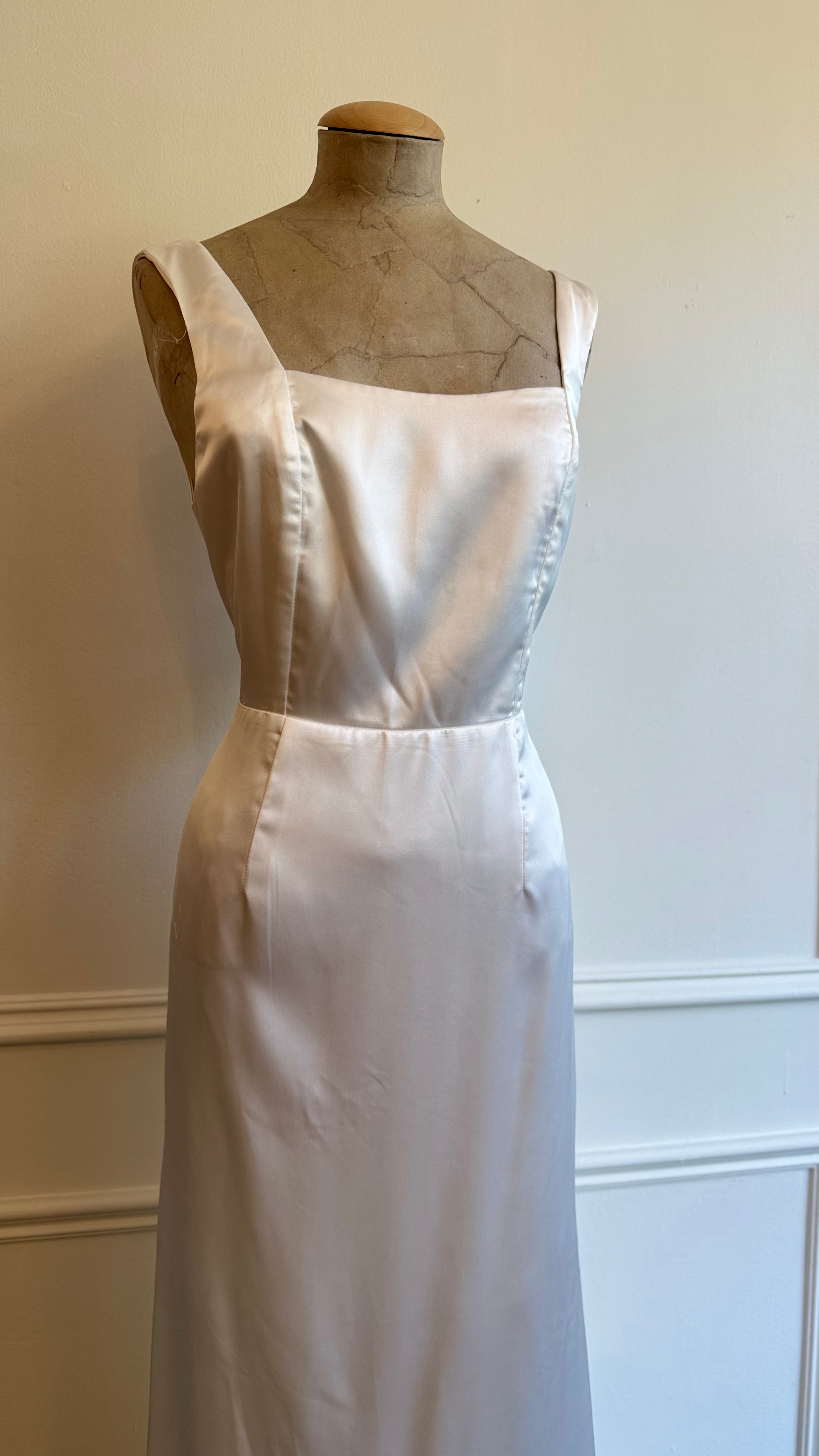 Pearl Satin Square Neck Maxi