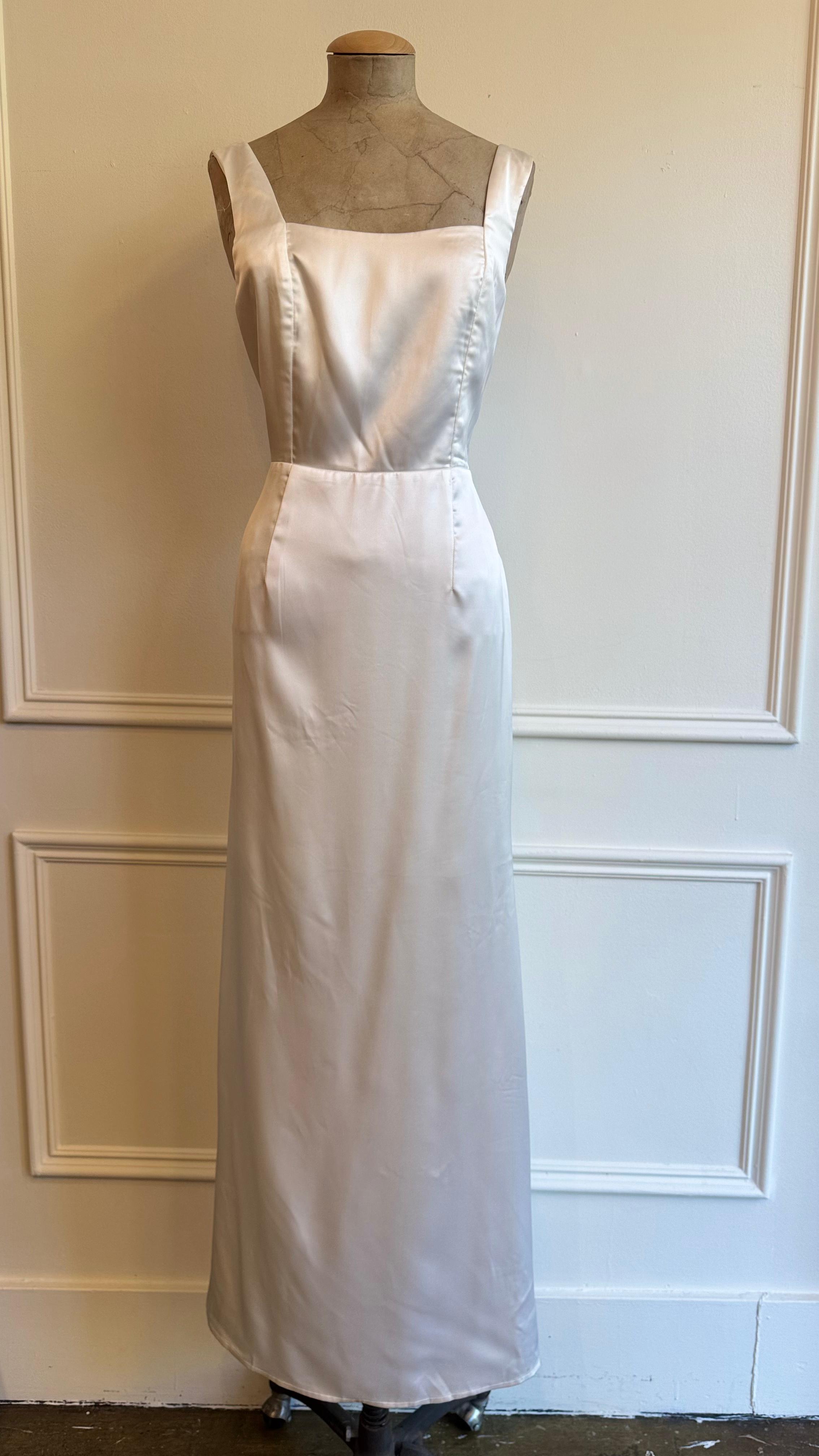Pearl Satin Square Neck Maxi