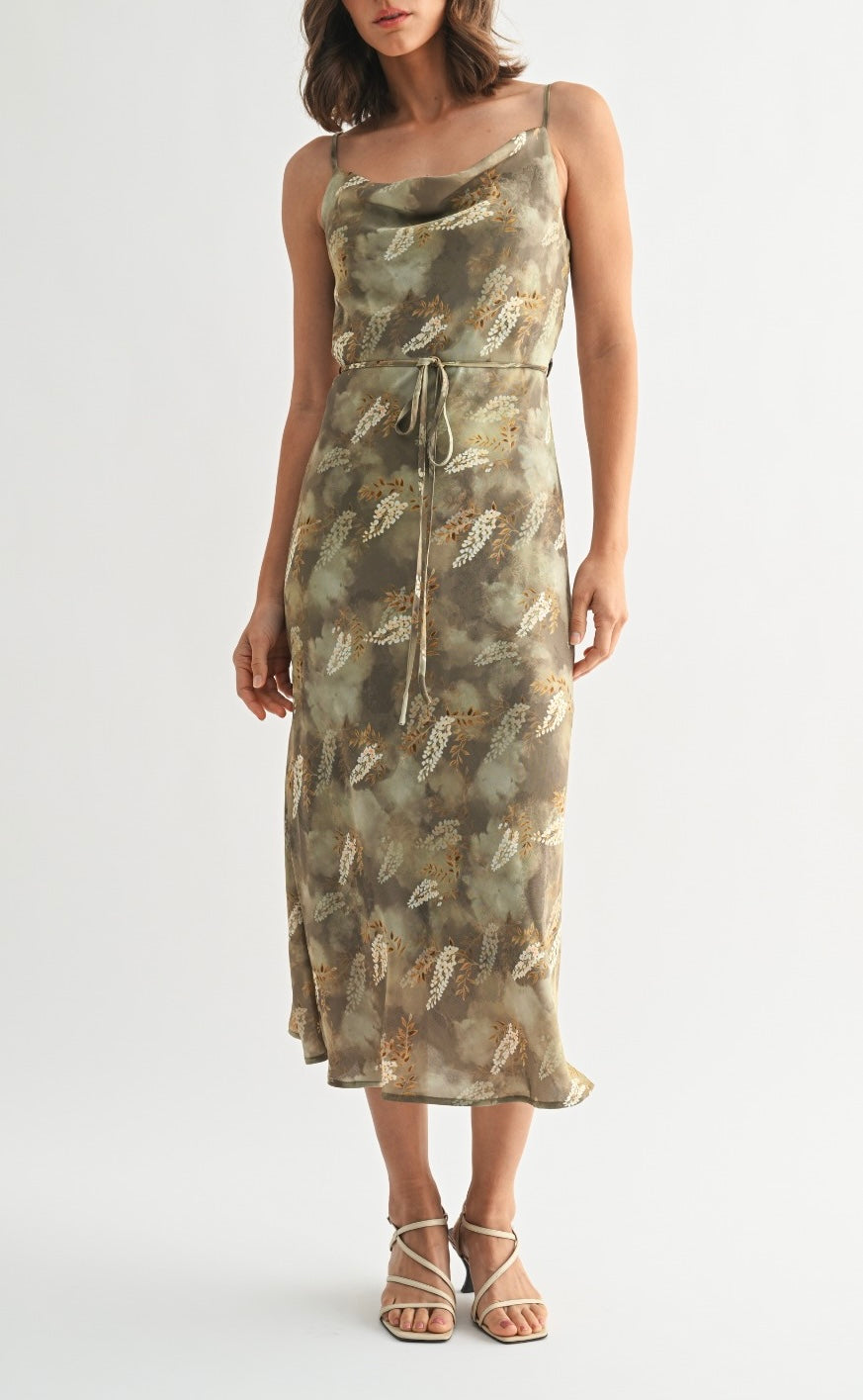 Green Printed Midi Dress