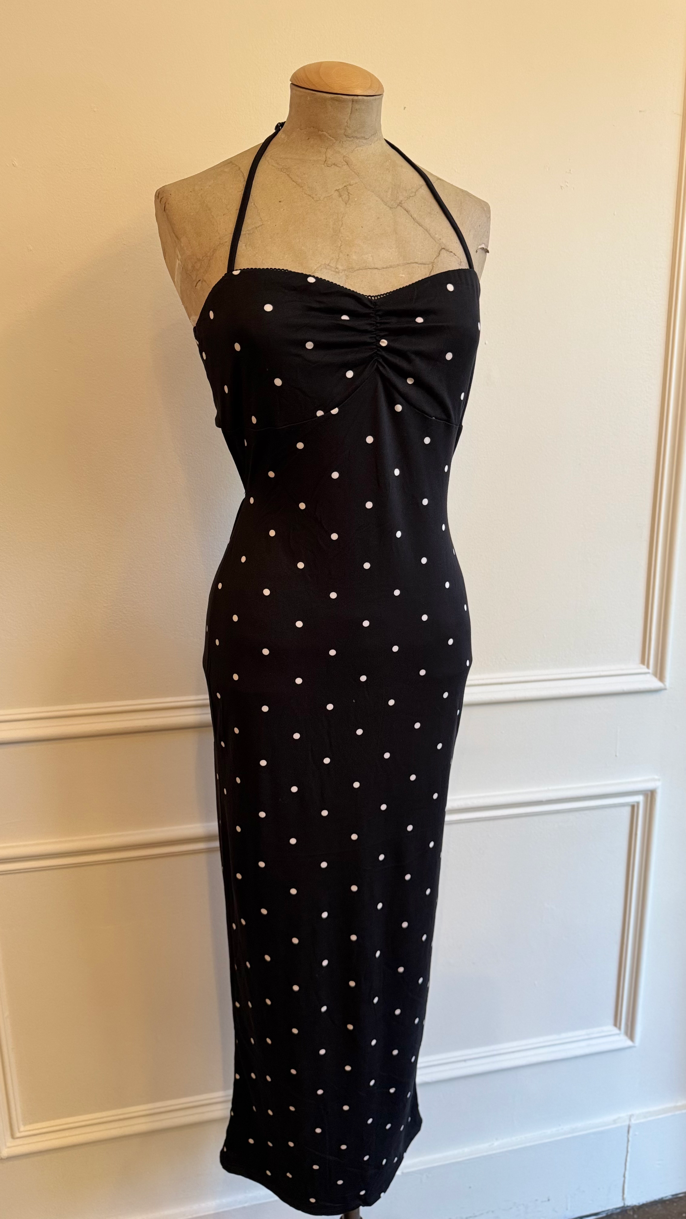 Open Back Polka Dot Midi dress