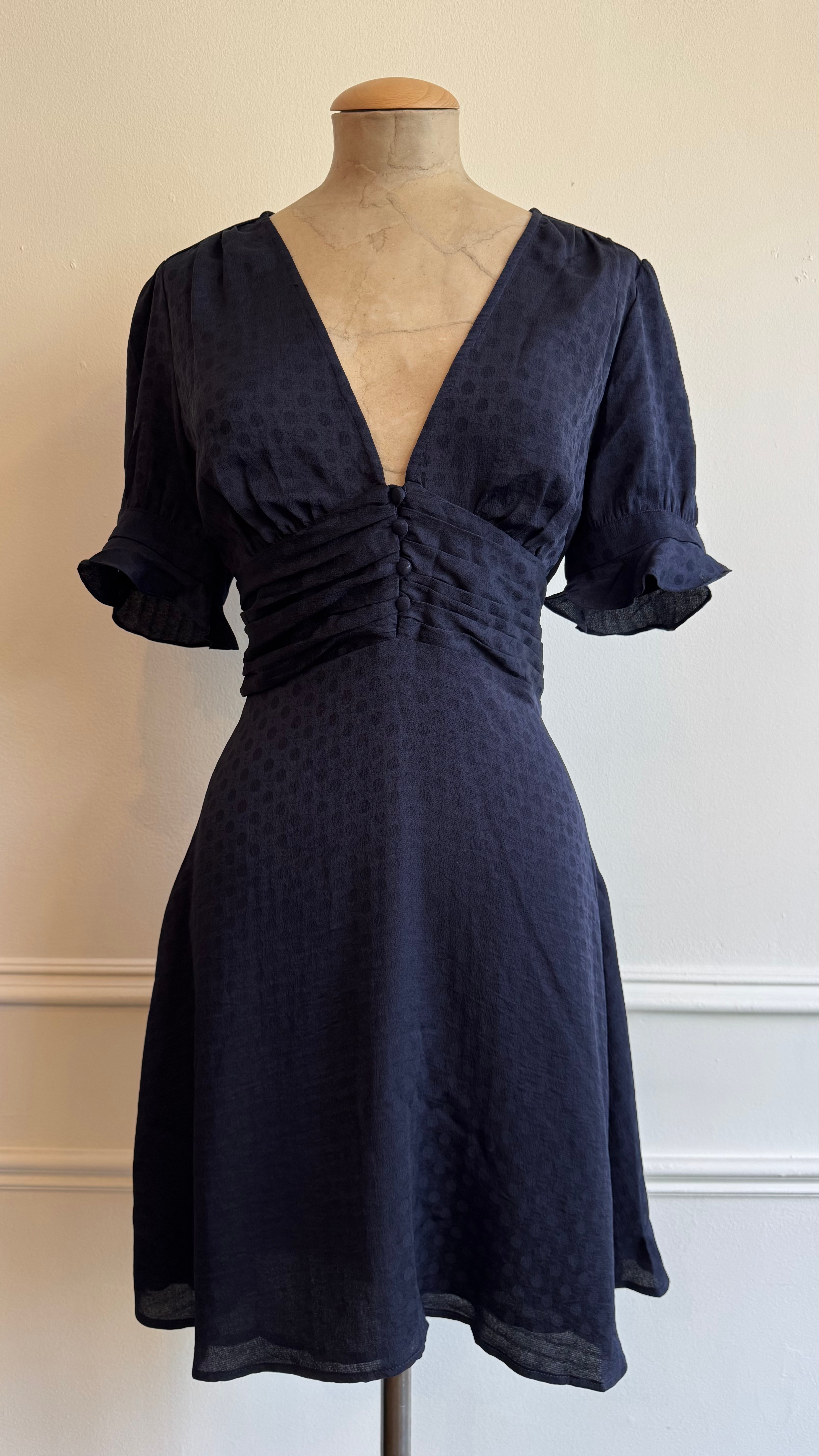 Navy Polka Dot Dress