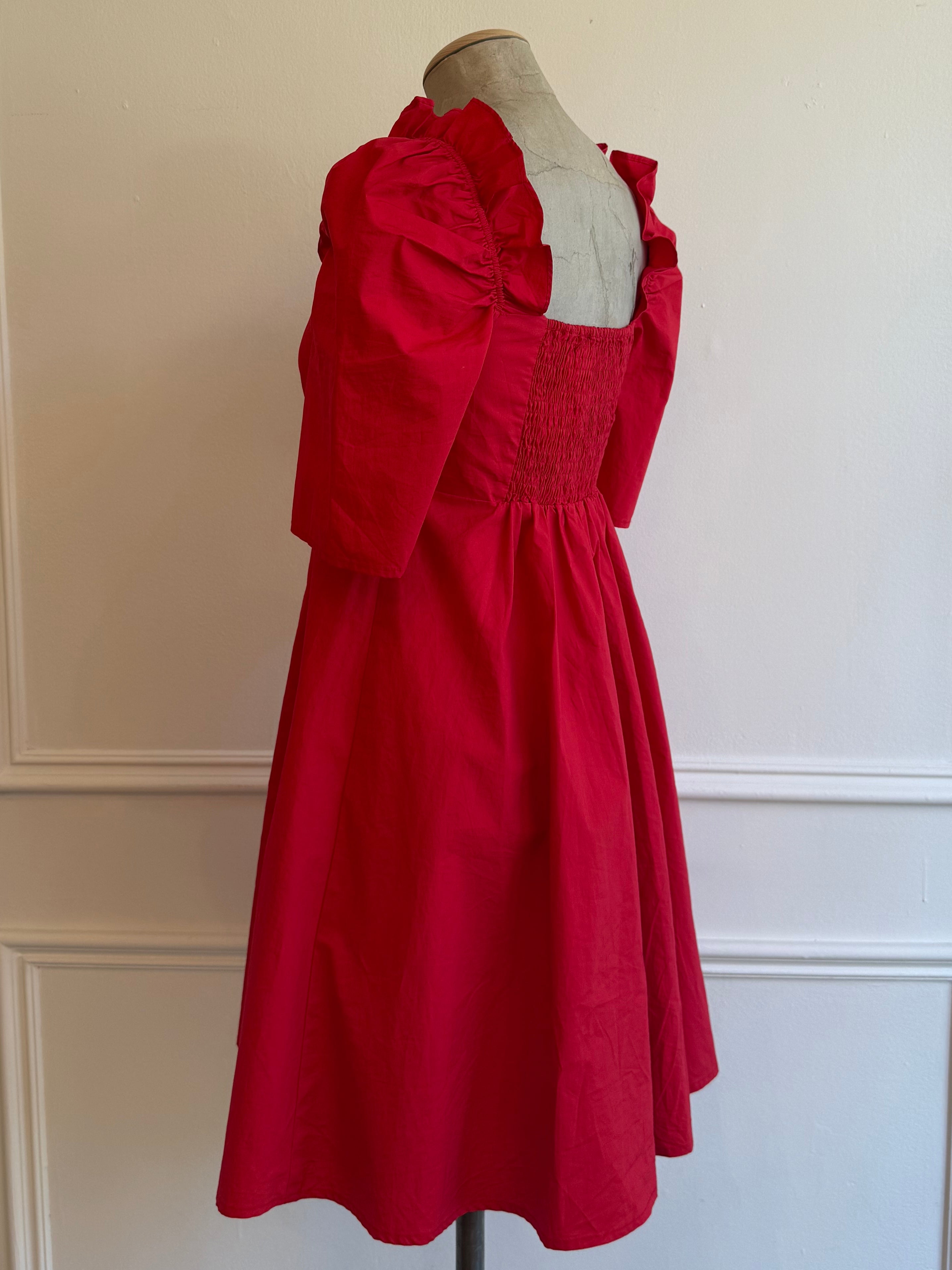 Puffy Sleeves Mini Dress