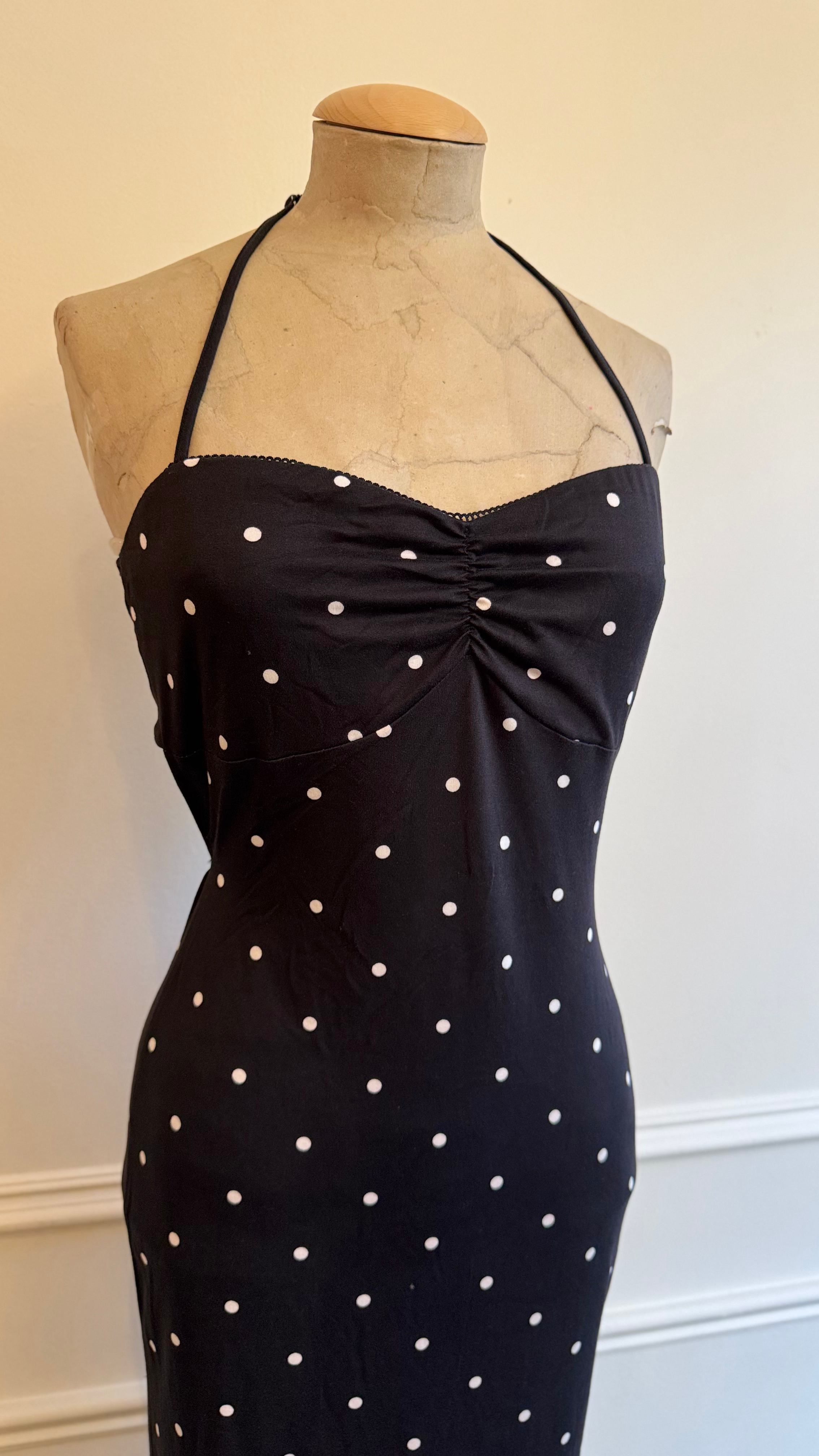 Open Back Polka Dot Midi dress