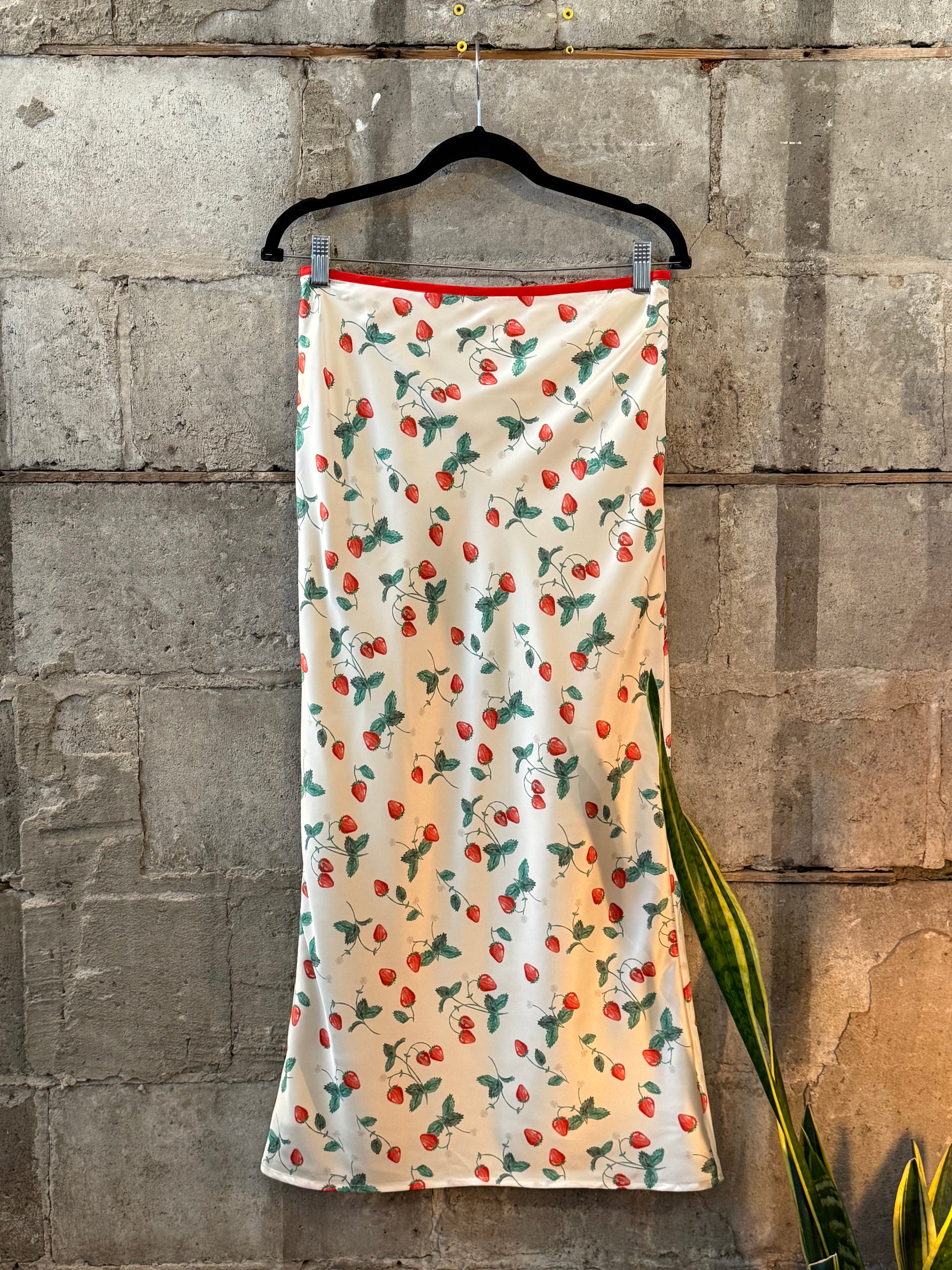 Long strawberry skirt
