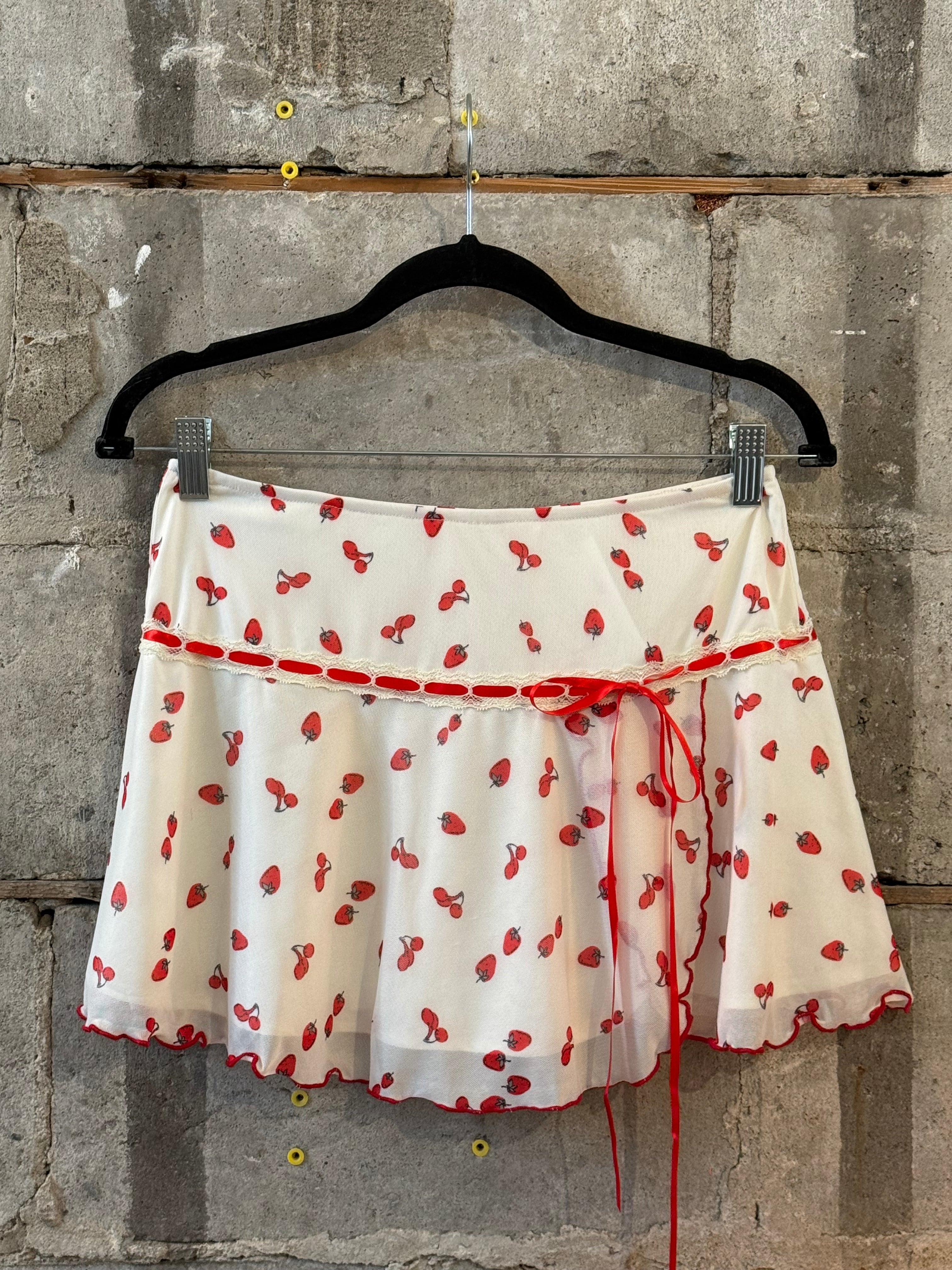 Short strawberry skirt