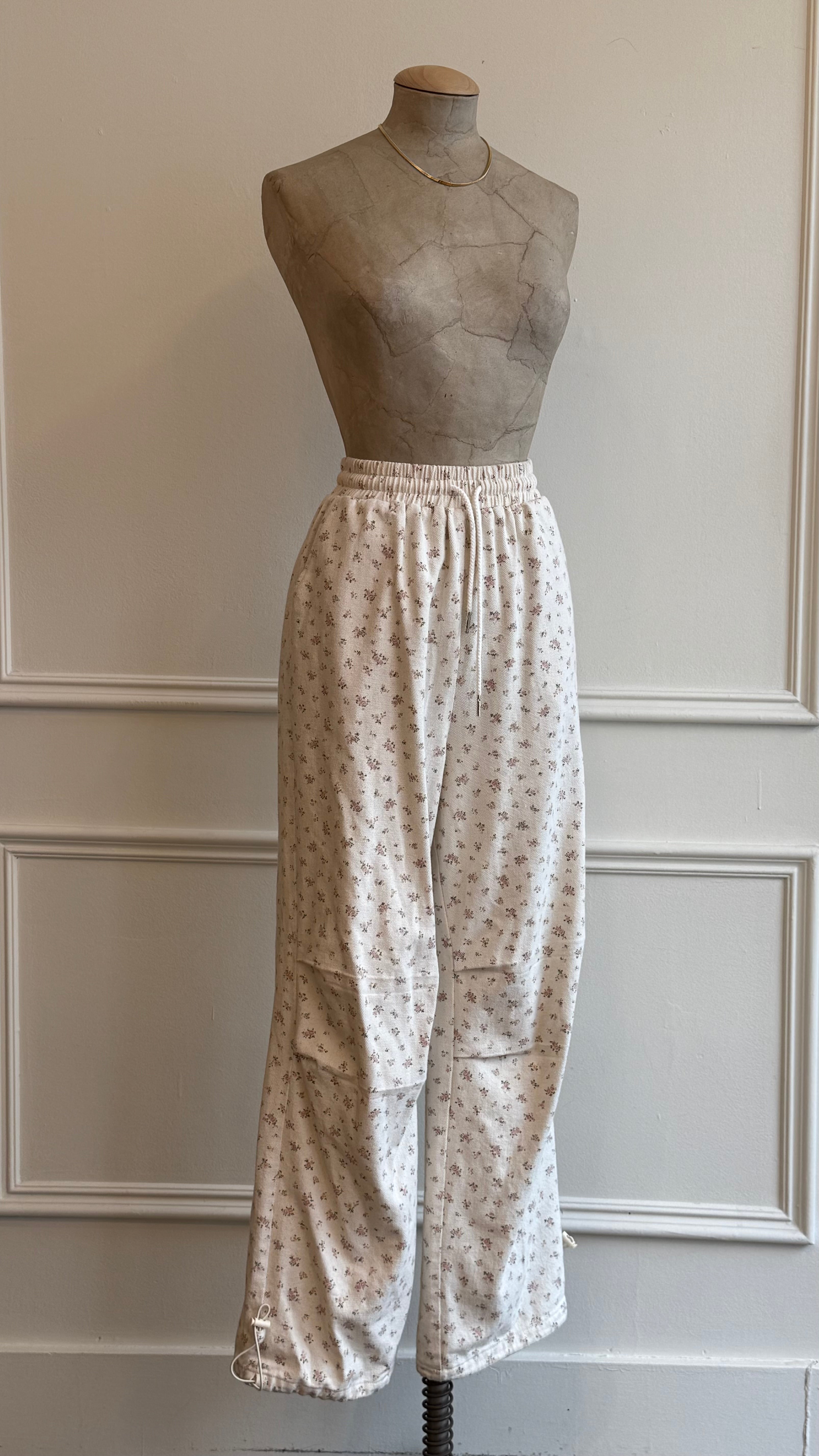 Pink Floral Print Pants