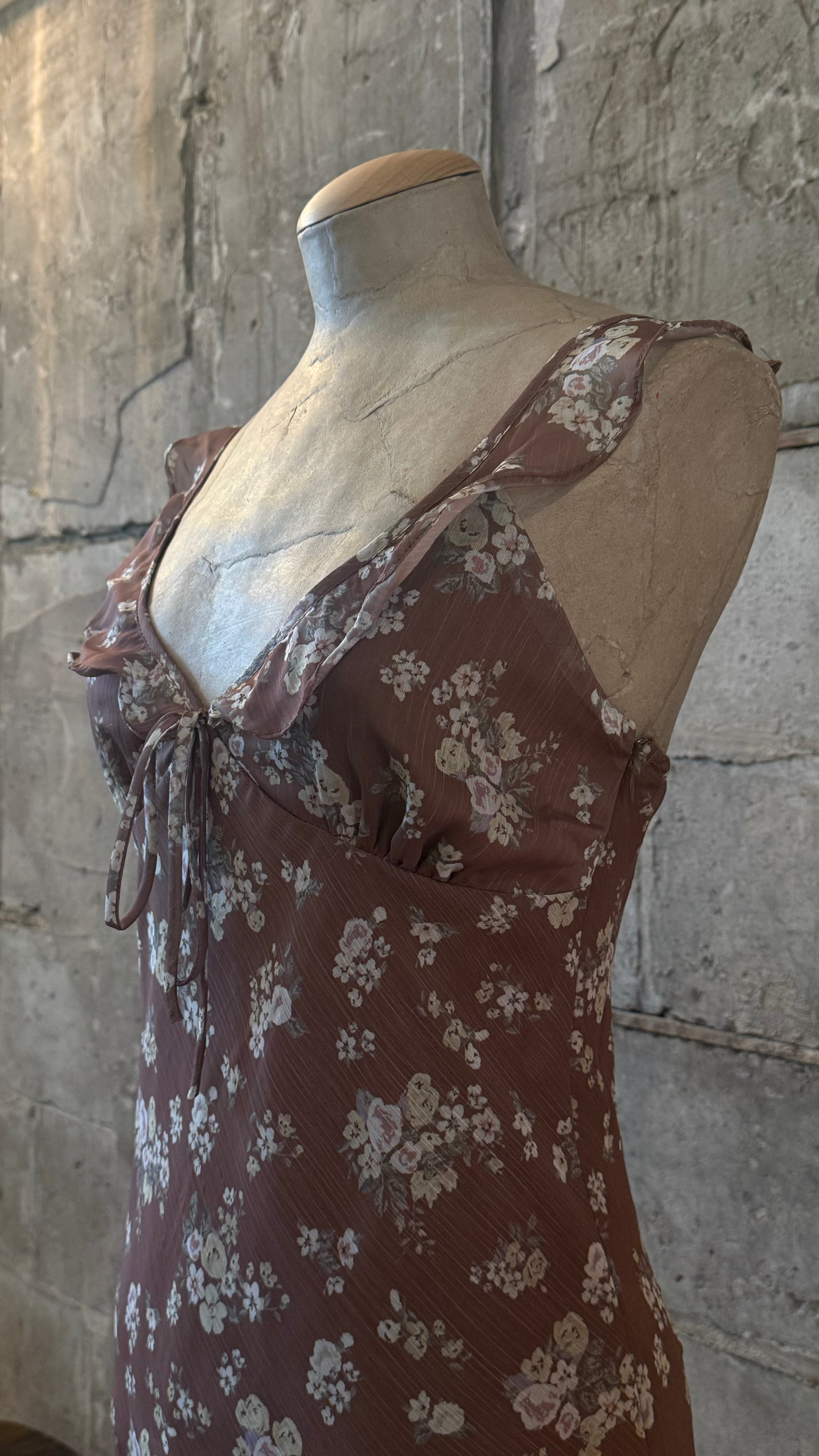 Brown Floral Dress