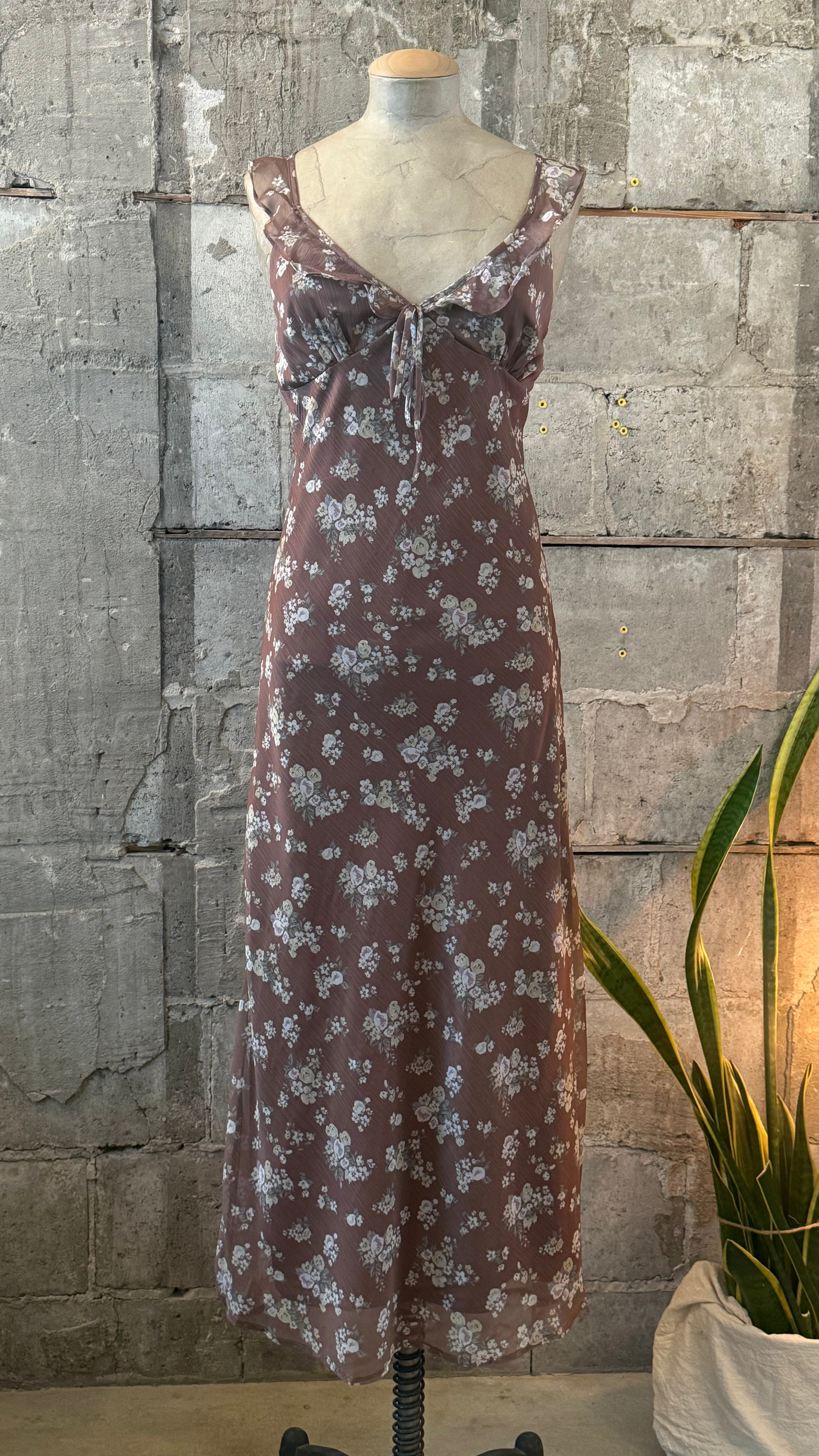Brown Floral Dress