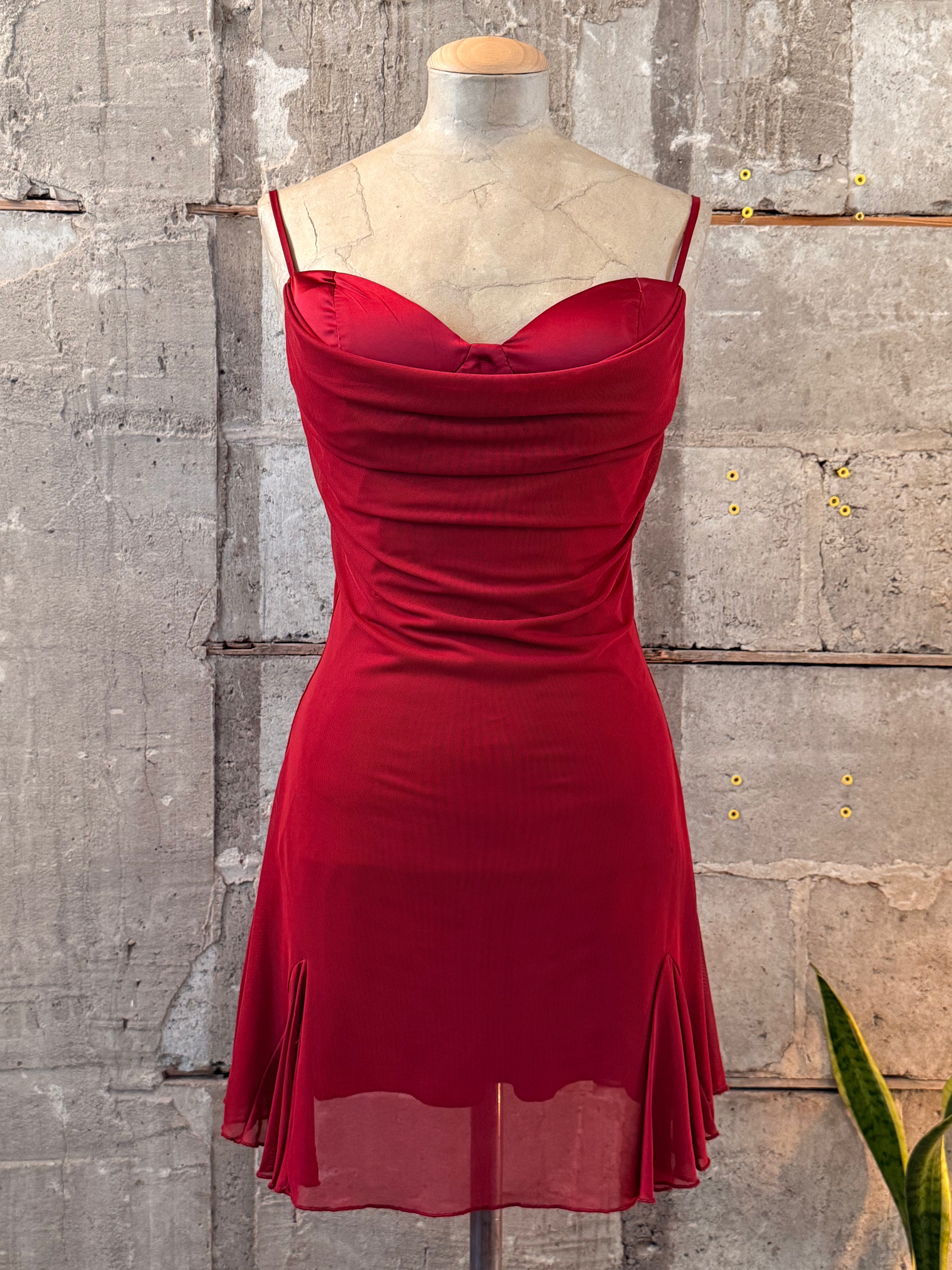 Red mini dress