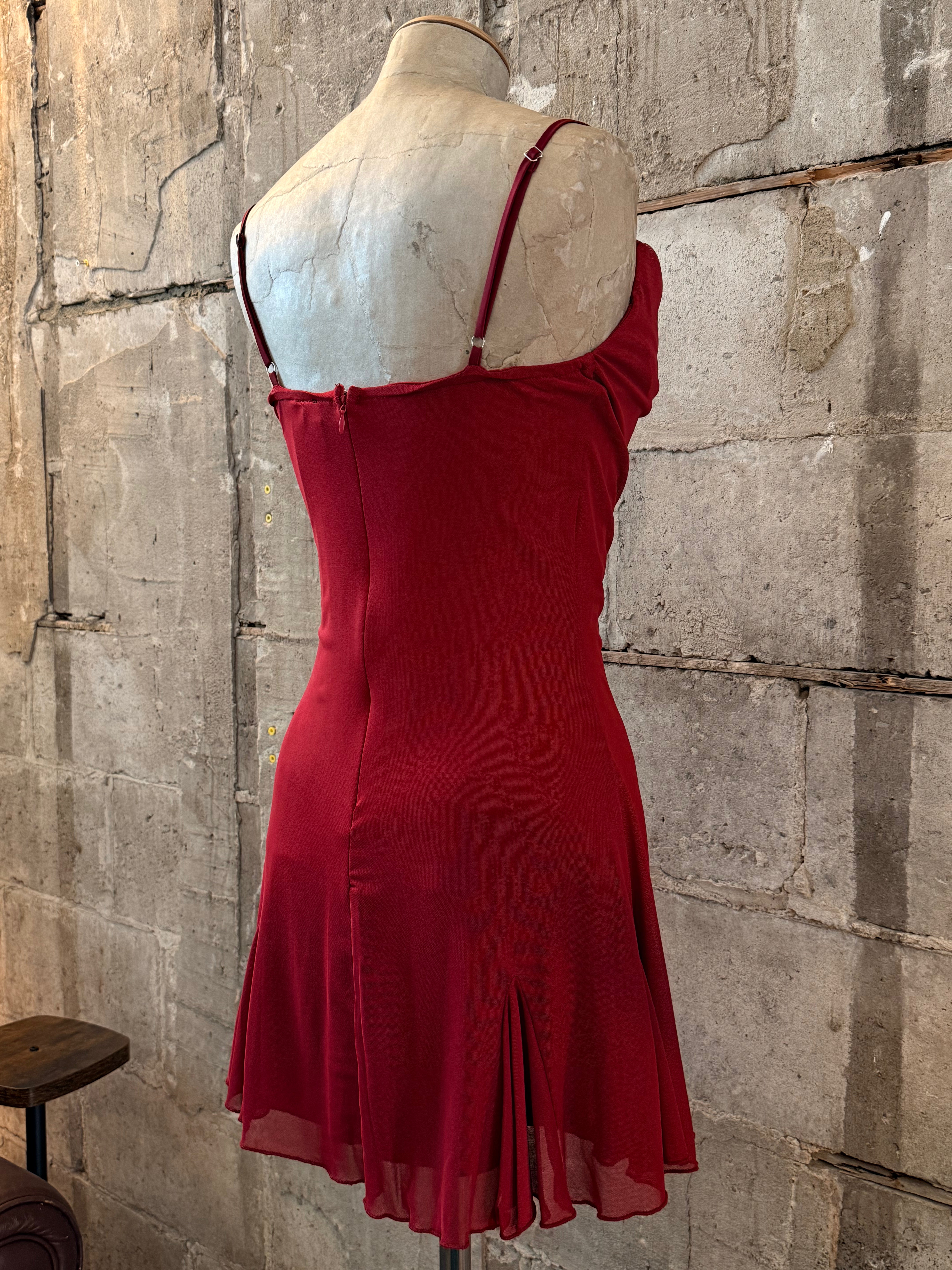 Red mini dress