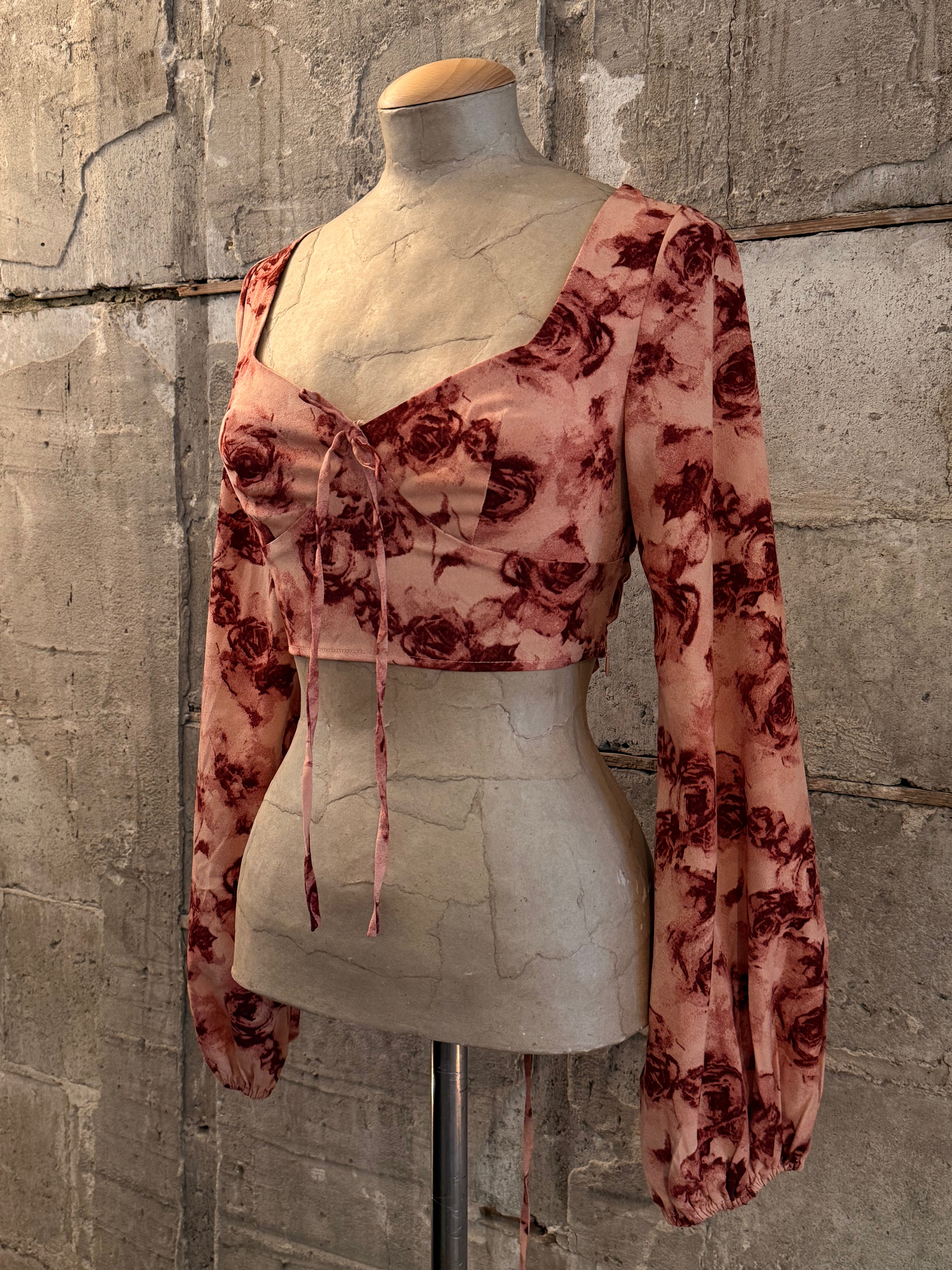 Pink floral long sleeve top