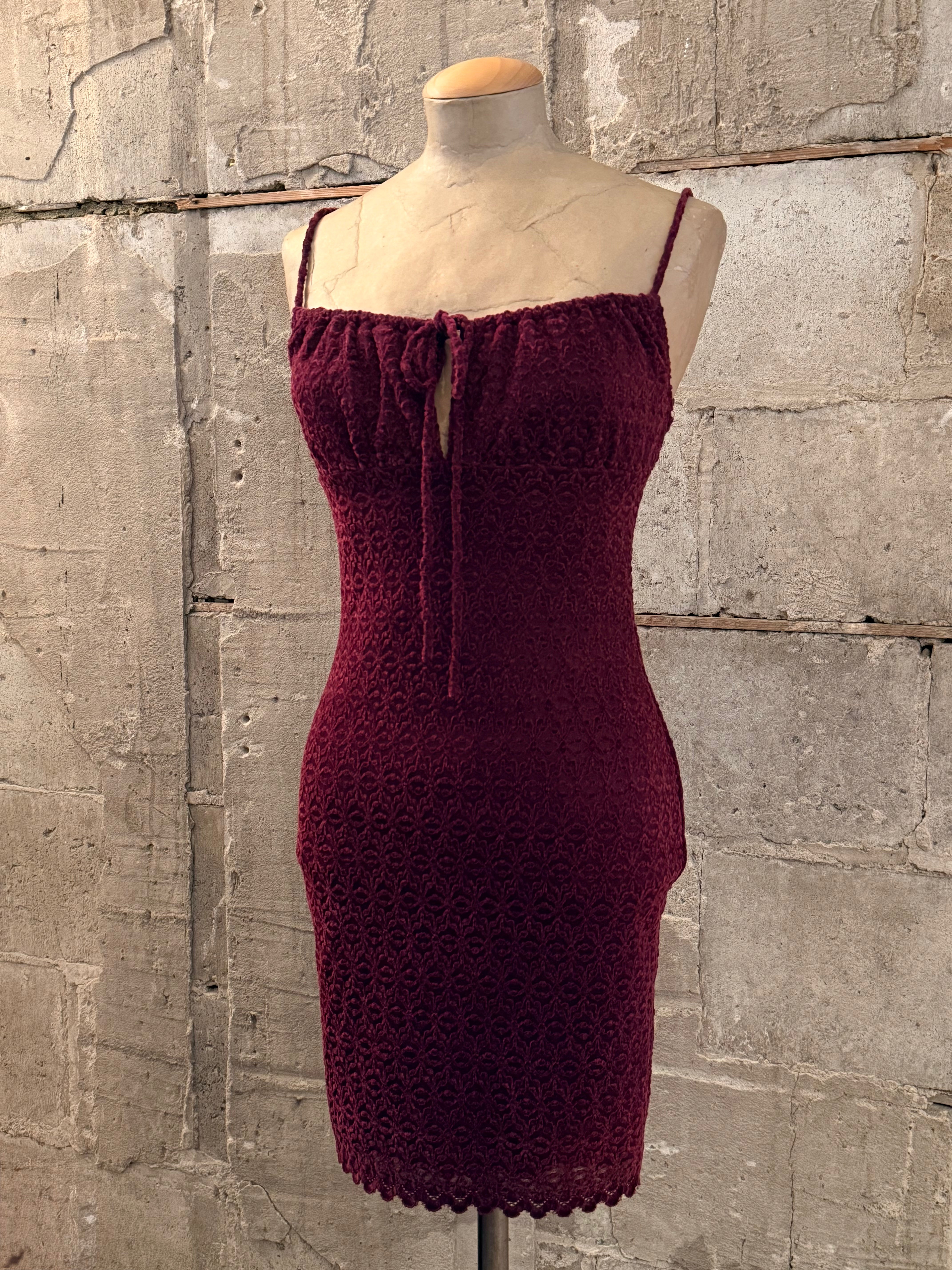 Burgundy mini dress