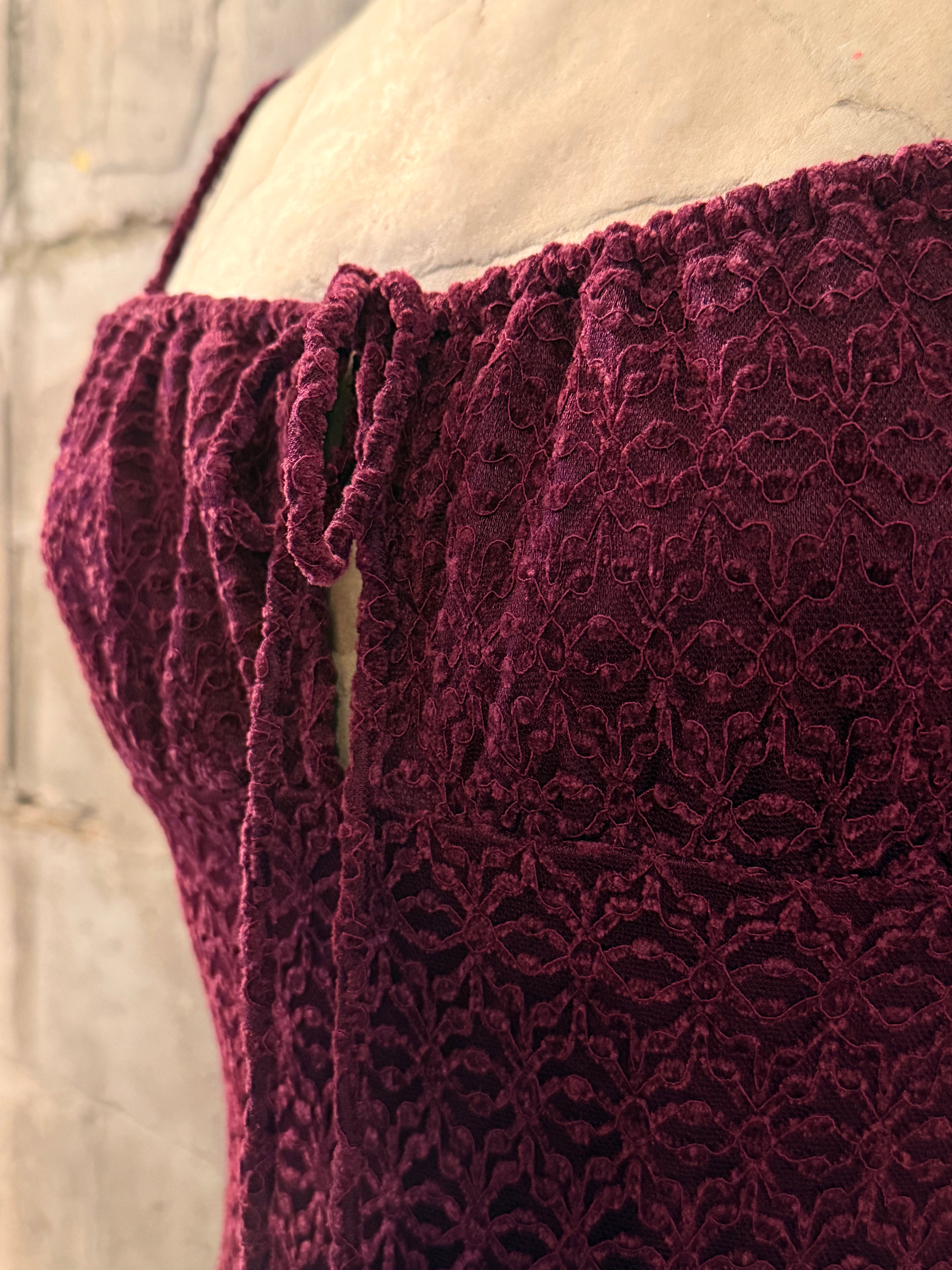 Burgundy mini dress