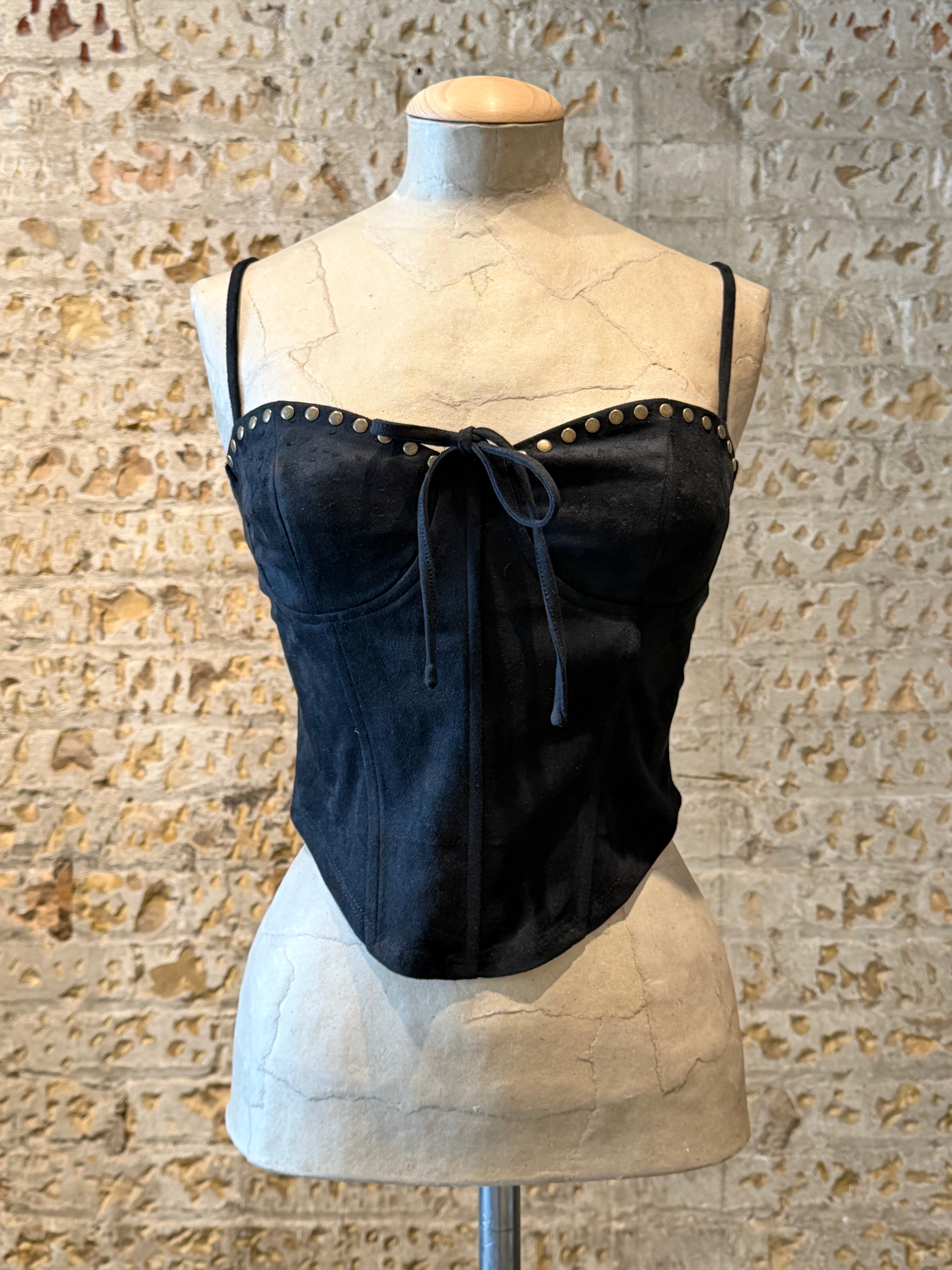 Black suede corset