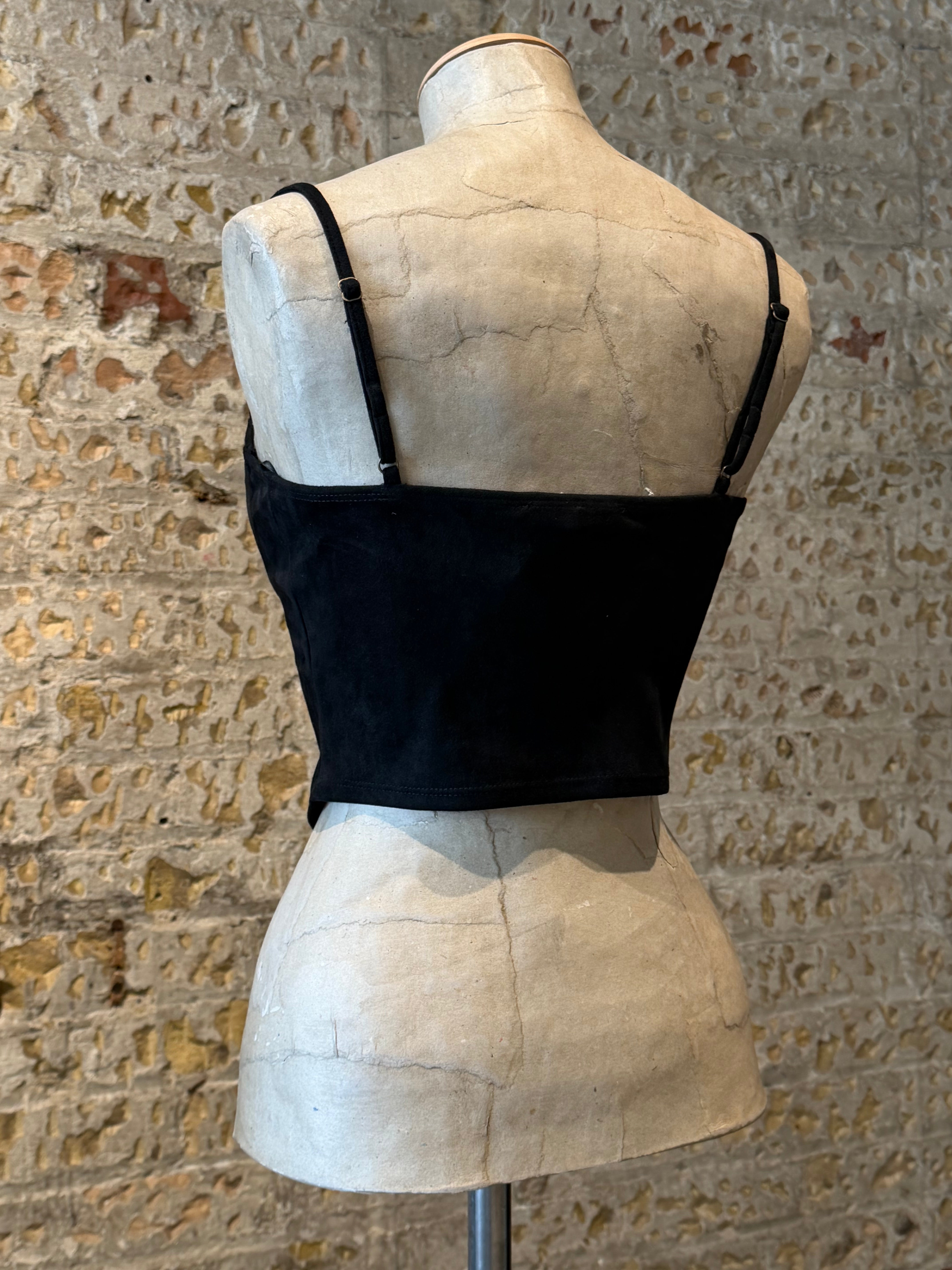 Black suede corset
