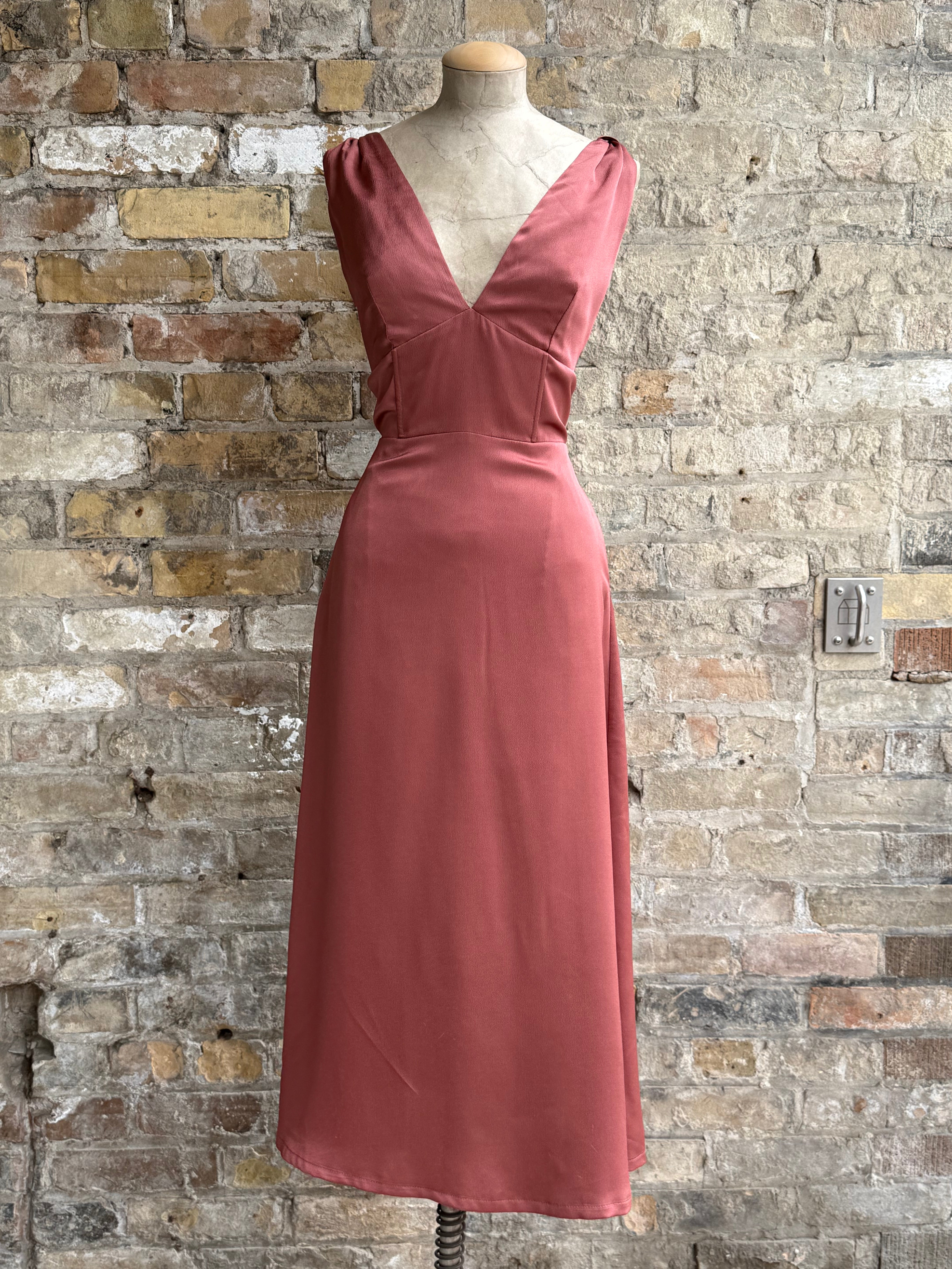 Salmon-colored dress