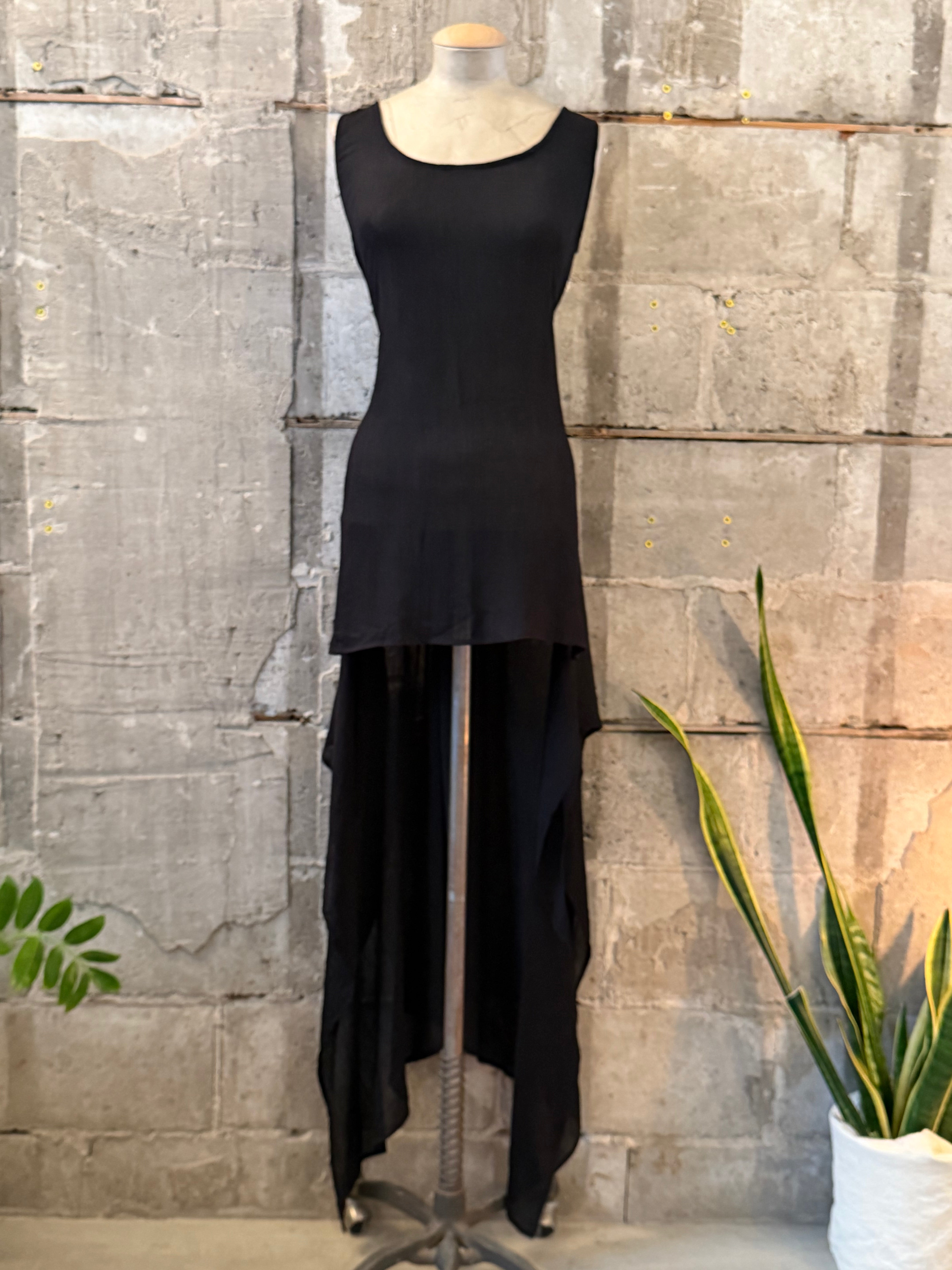 Black Asymmetrical Maxi Dress