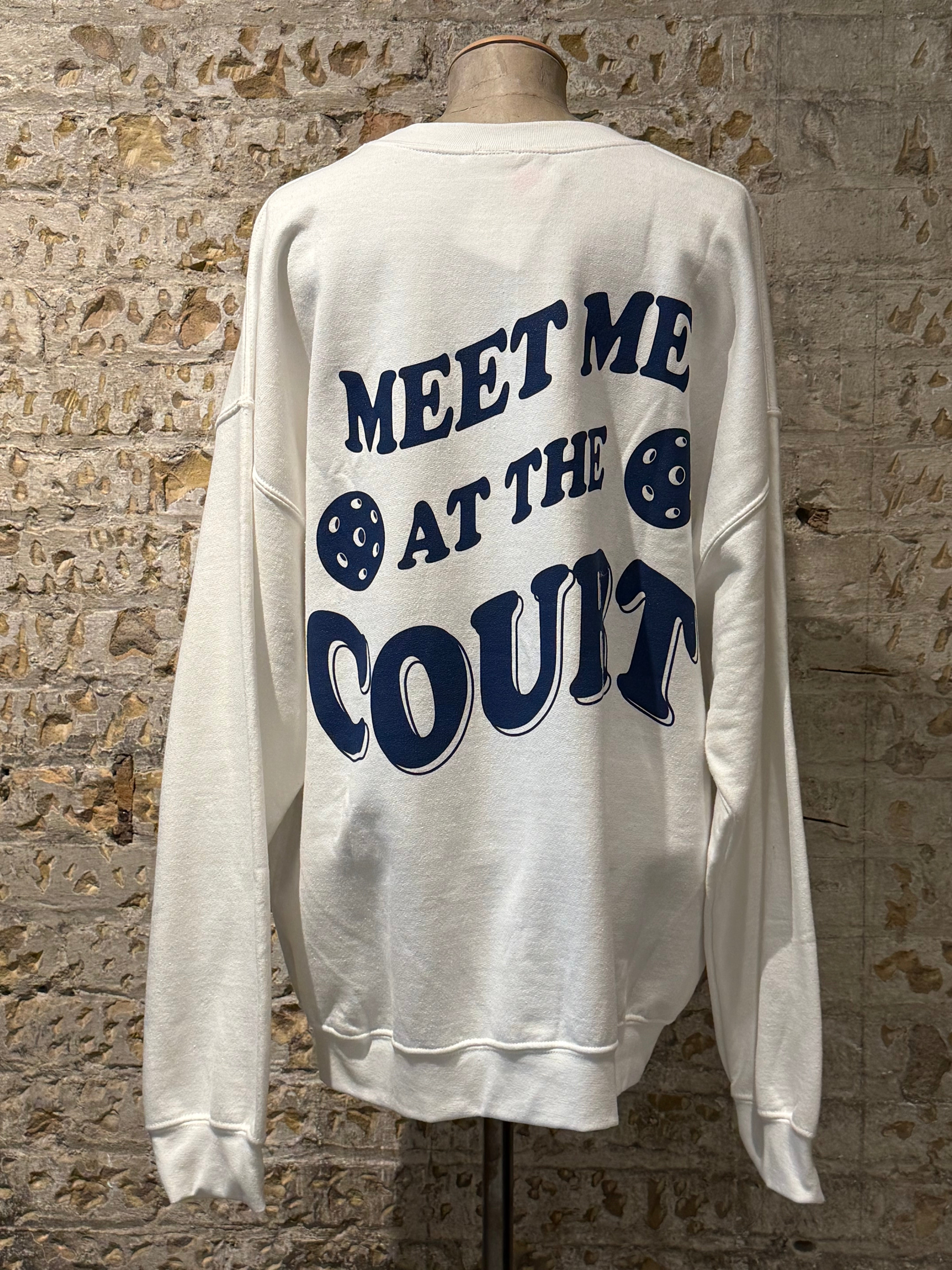 White paddle tennis sweater