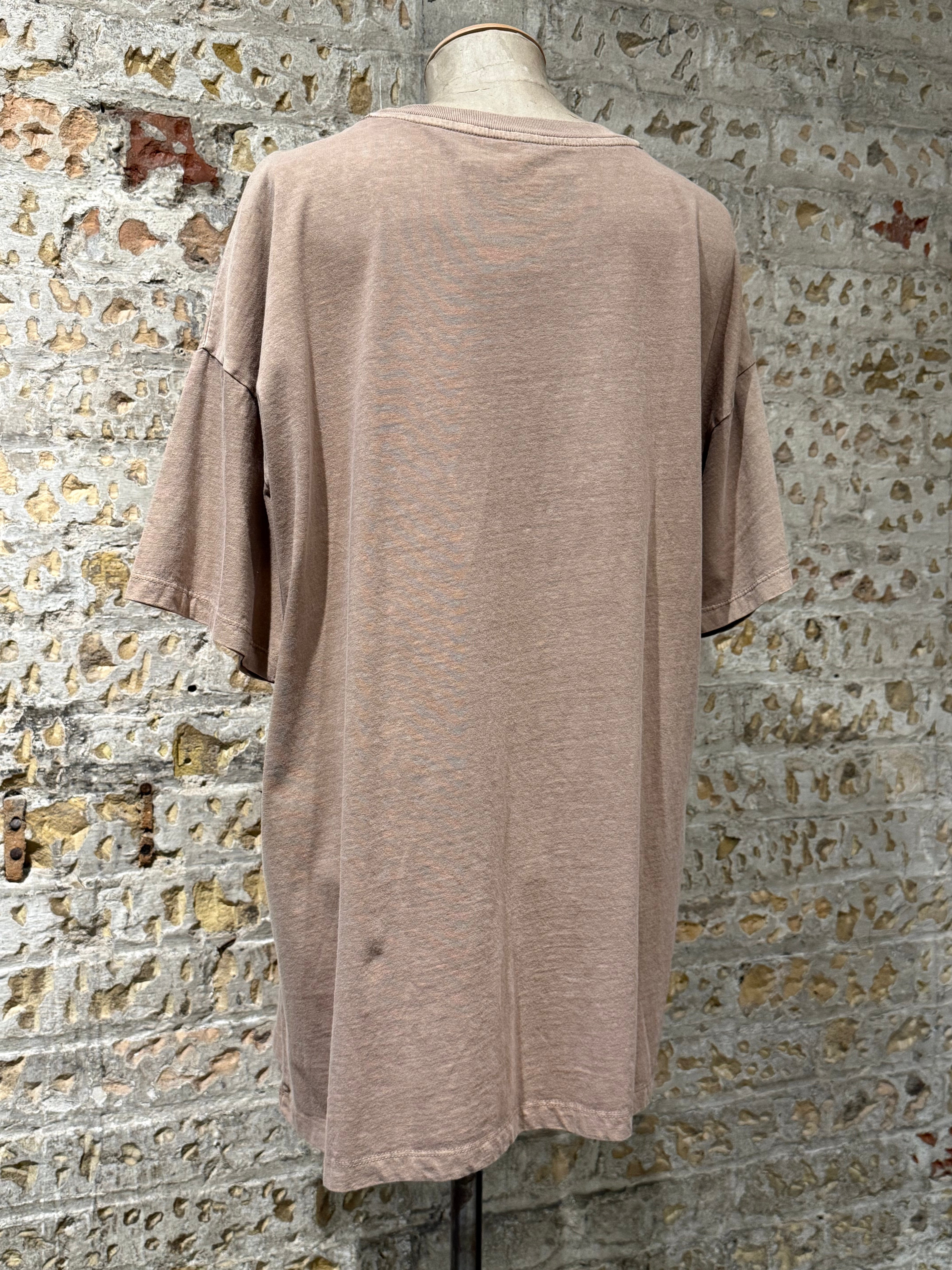Blusa café, capuchino, con estampado