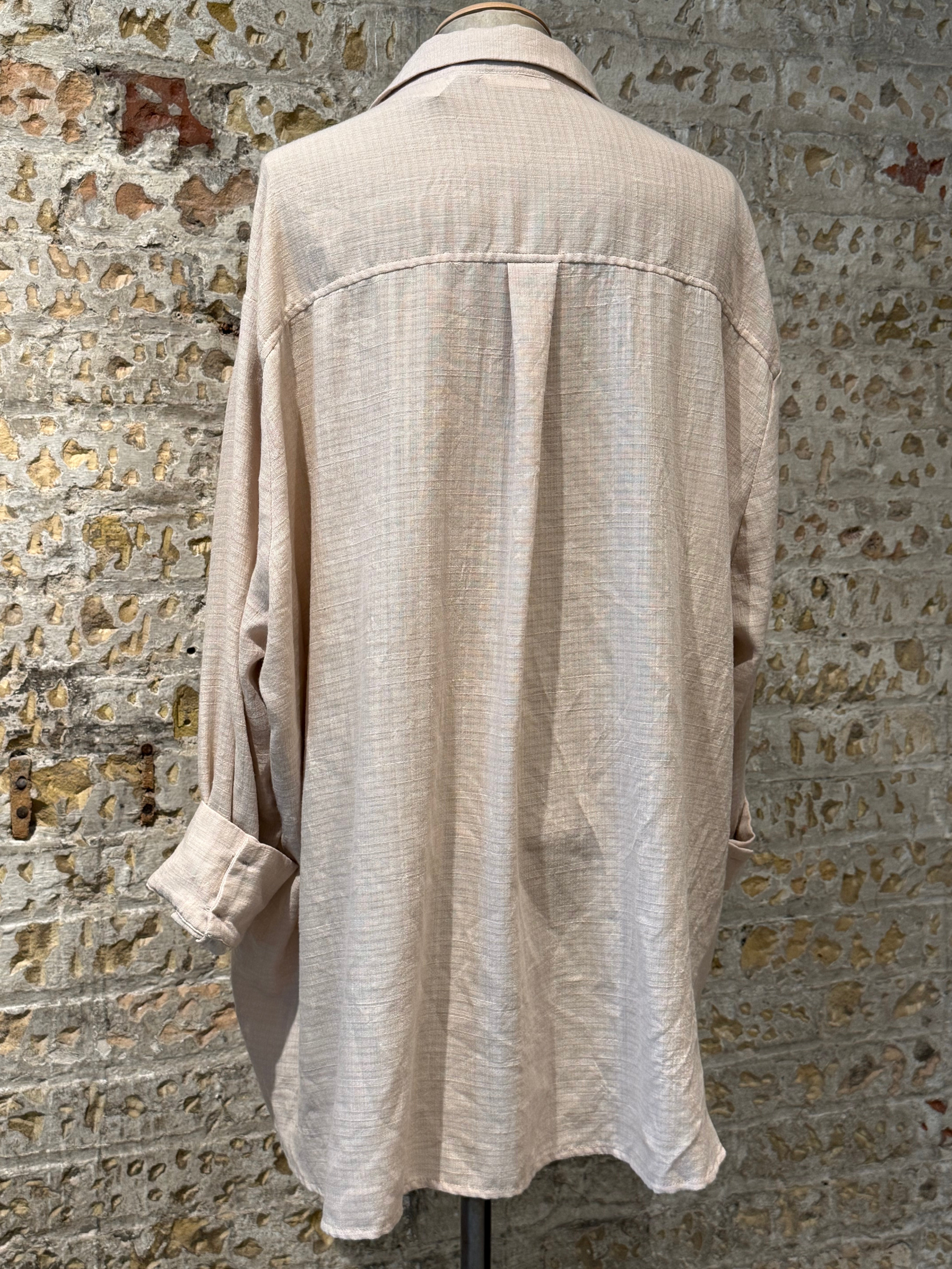 Cappuccino coffee long sleeve blouse with buttons
