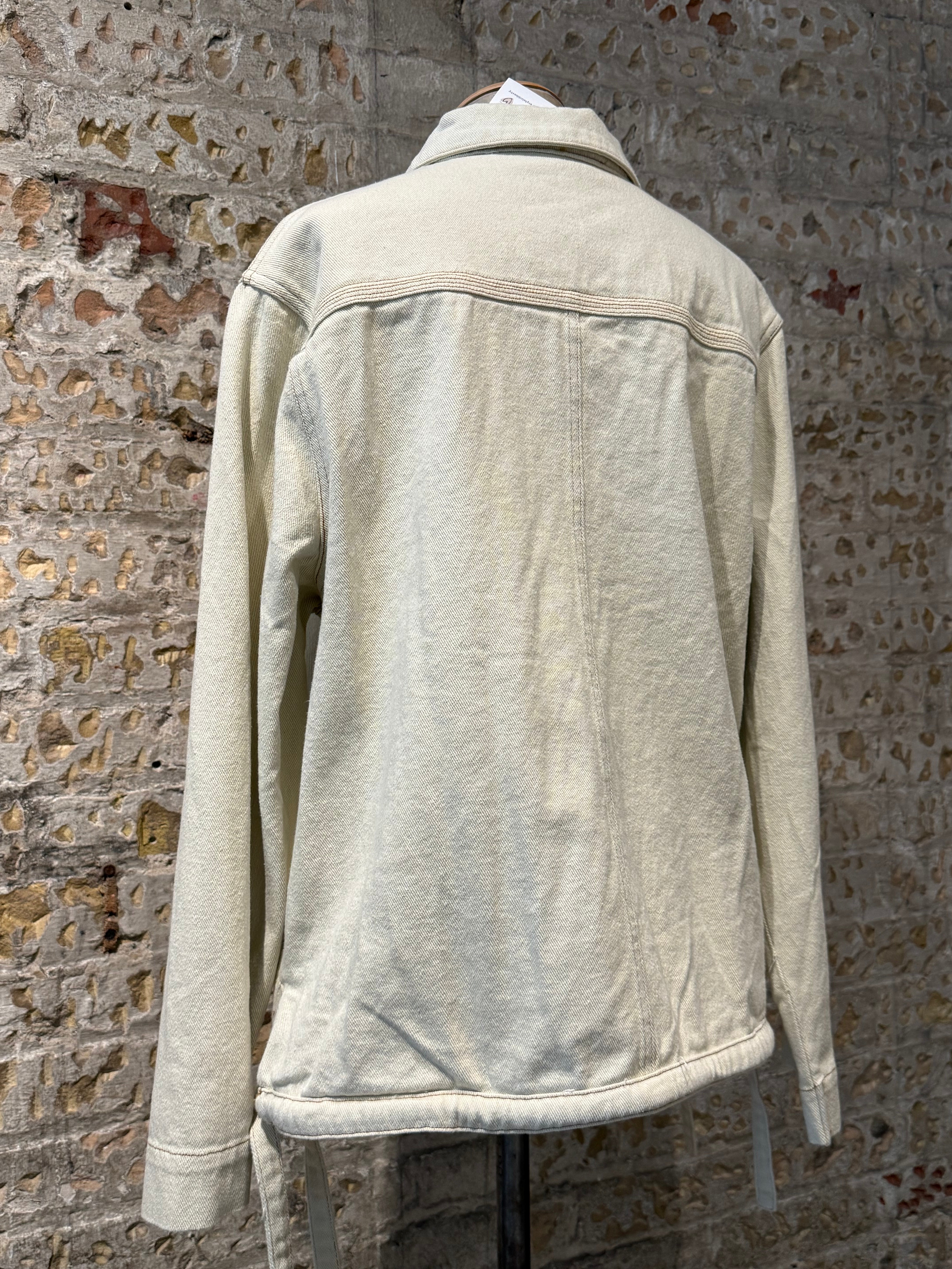 Cotton Jacket, beige long sleeve with buttons