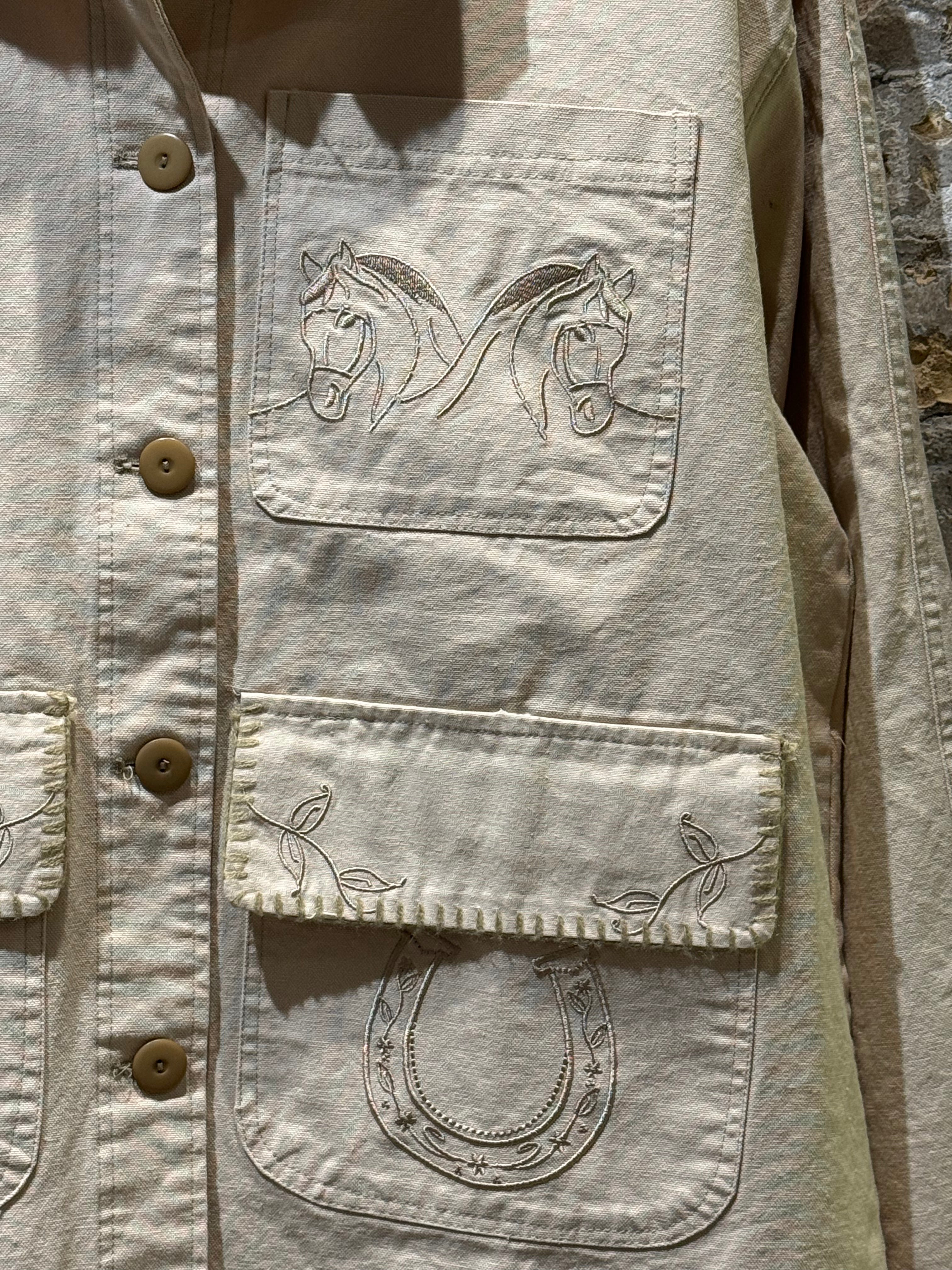 Sweater Cowboy beige with details in the Pockets