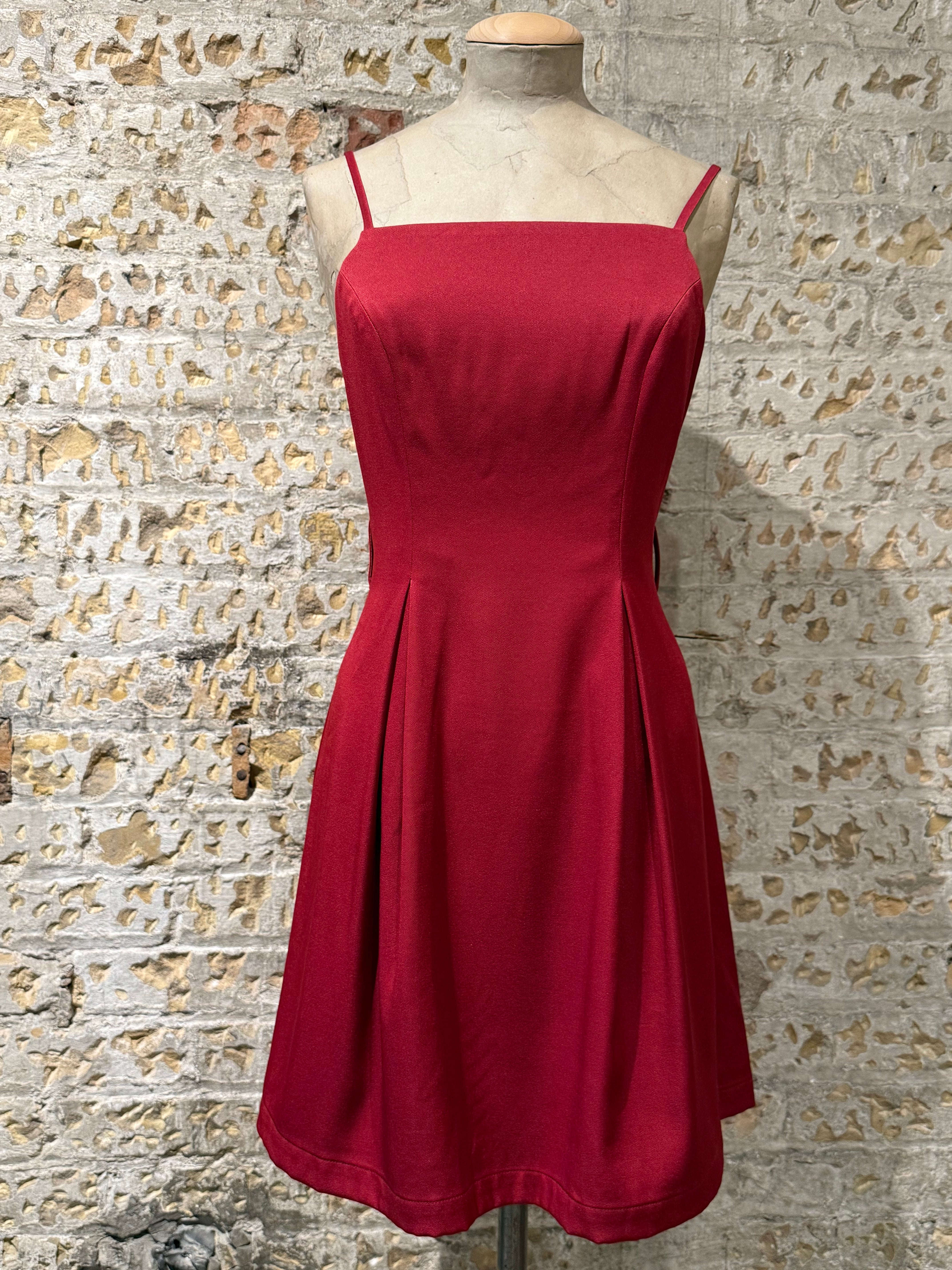 Red waisted dress