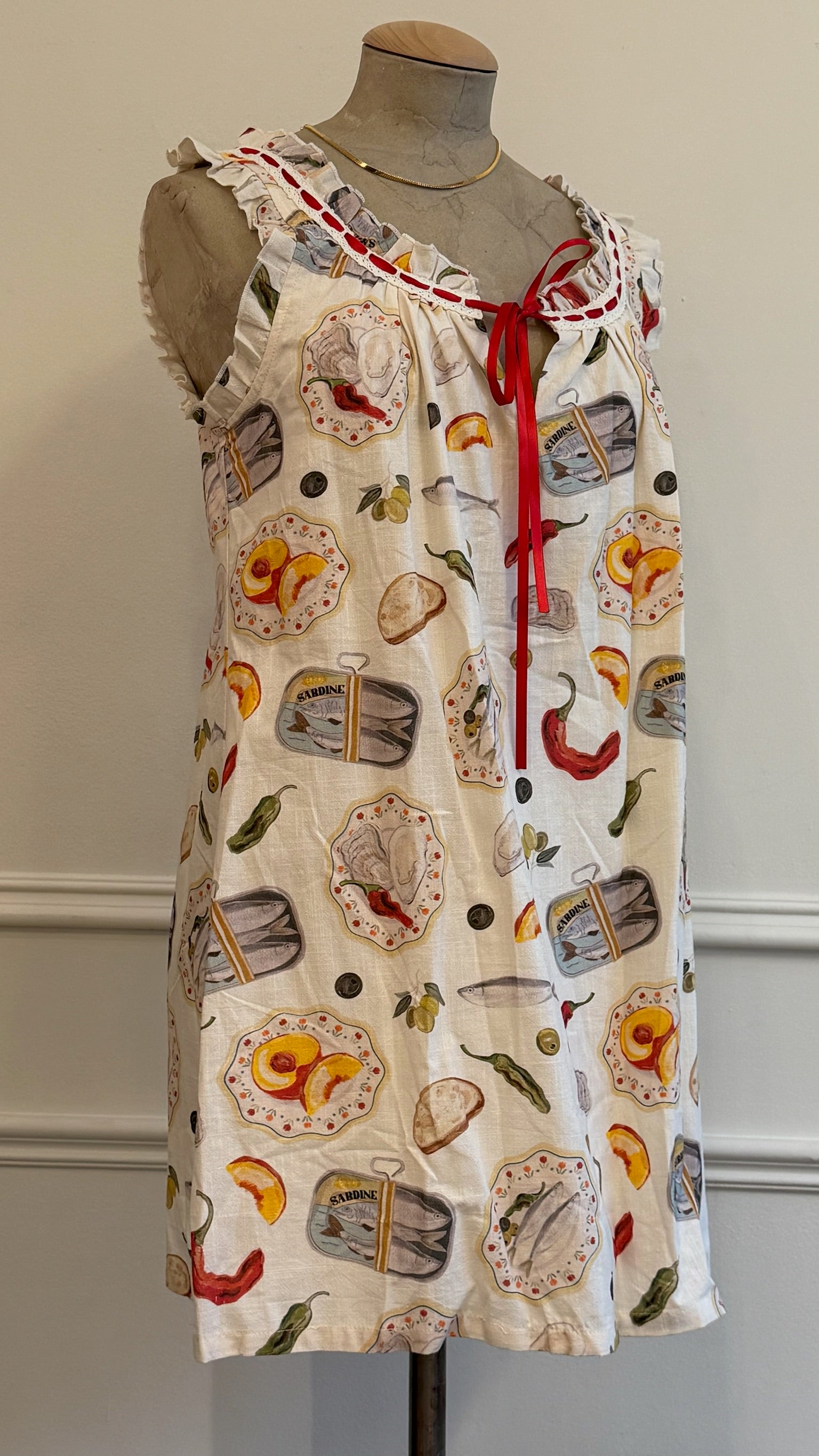Printed Ruffle Tie Dress