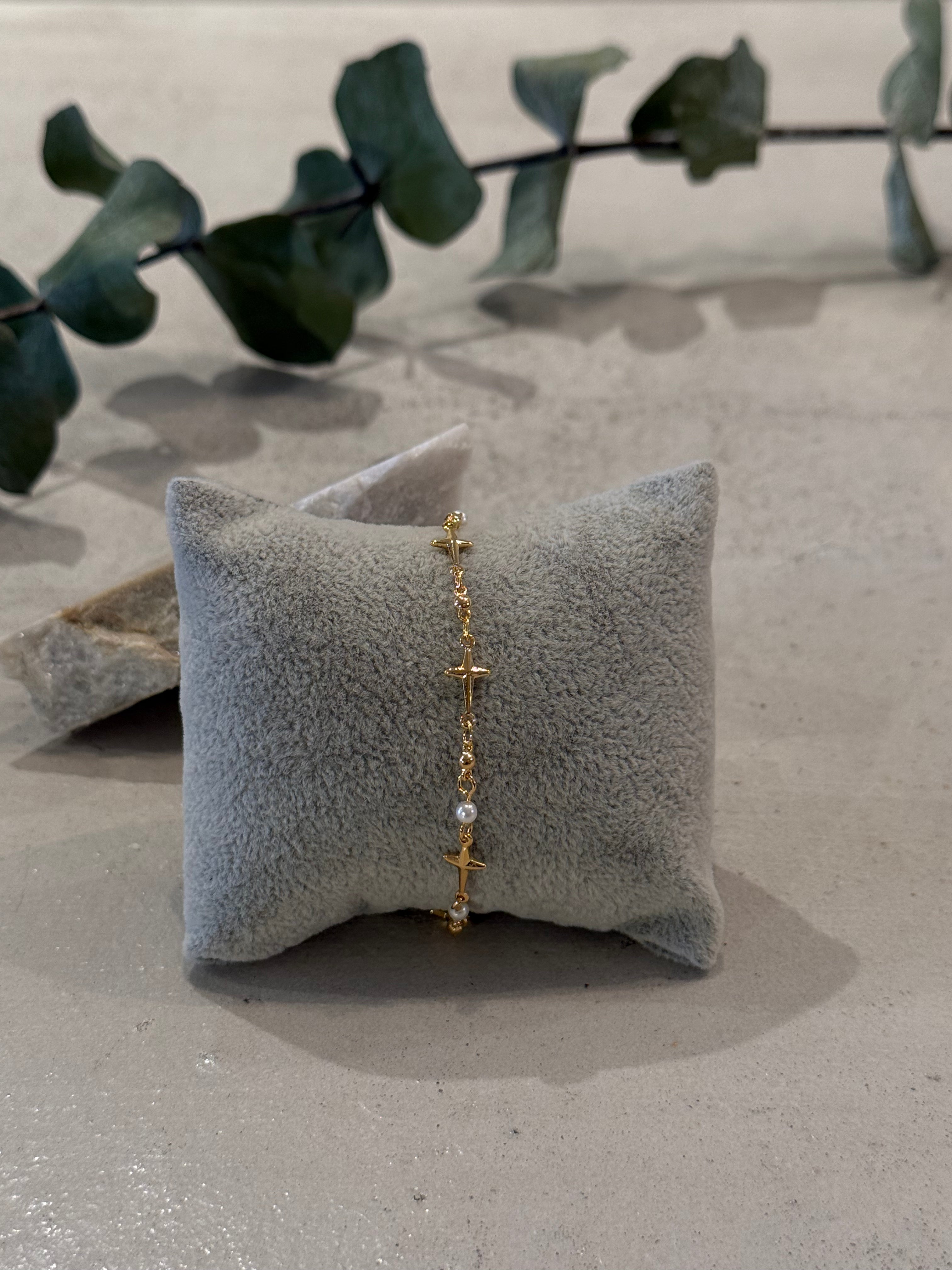 Gold Dipped Cross Bracelet